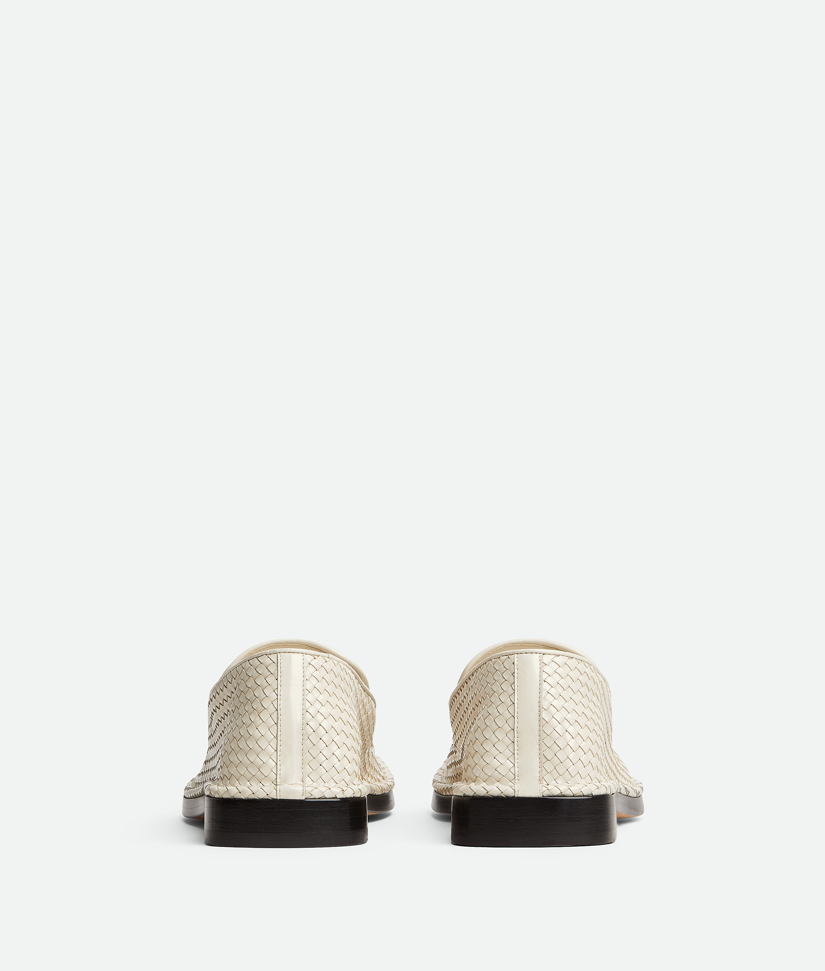 Bottega Veneta Square Toe Loafers In Sea Salt