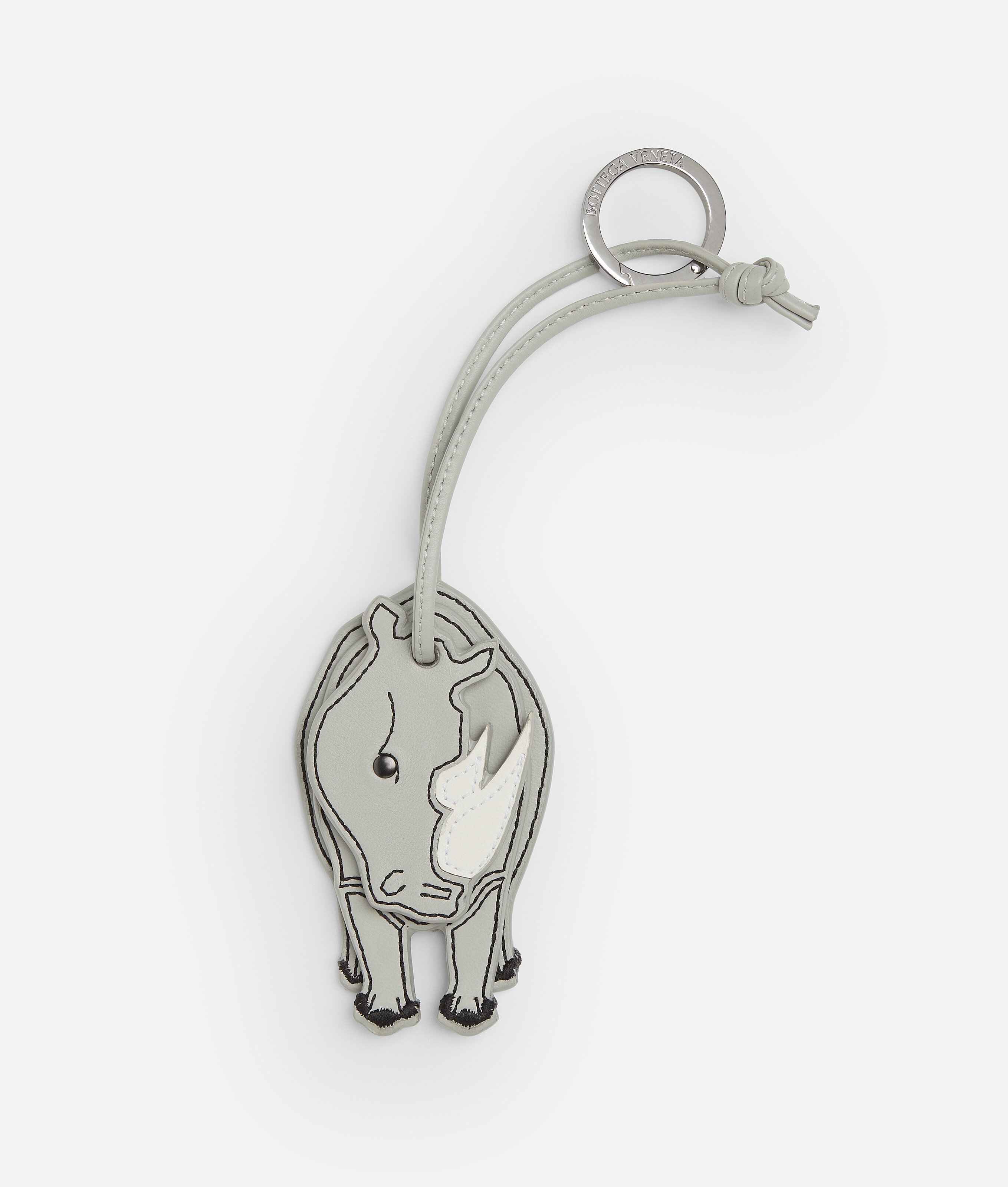 Bottega Veneta Animal Key Ring In Grey