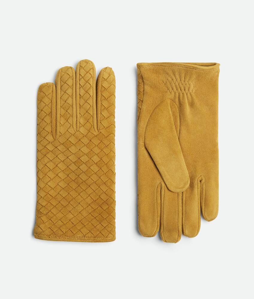 Display a large version of the product image 1 - Intrecciato Suede Leather Gloves