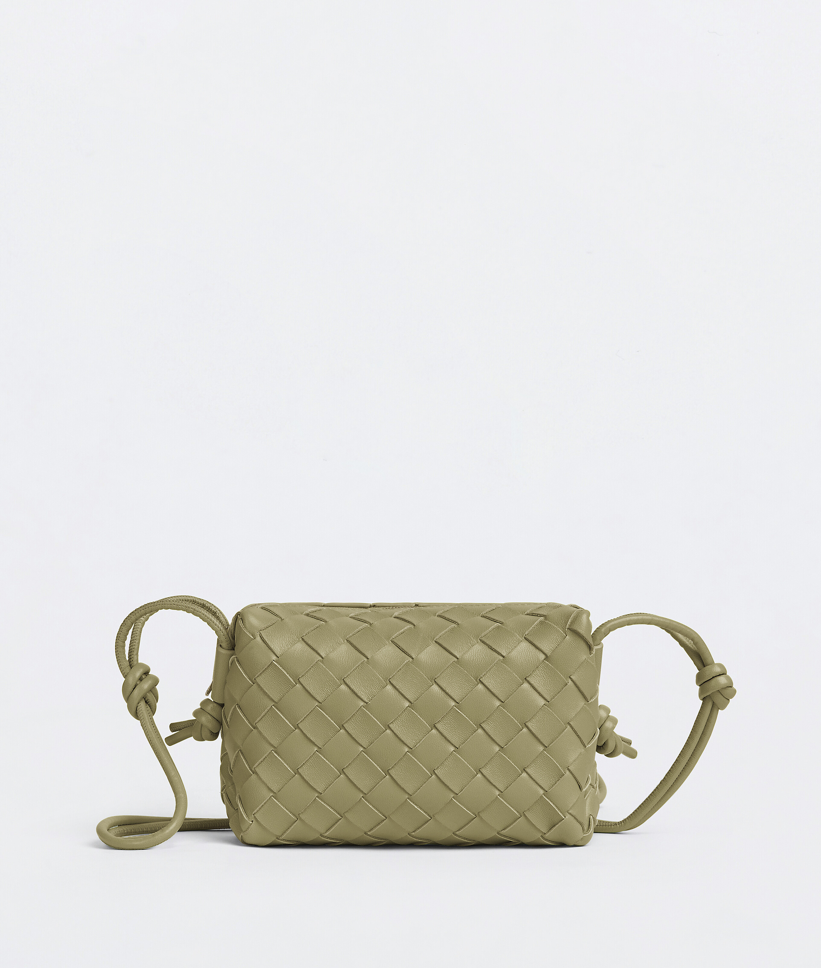 Bottega Veneta Mini Loop Camera Bag In Travertine