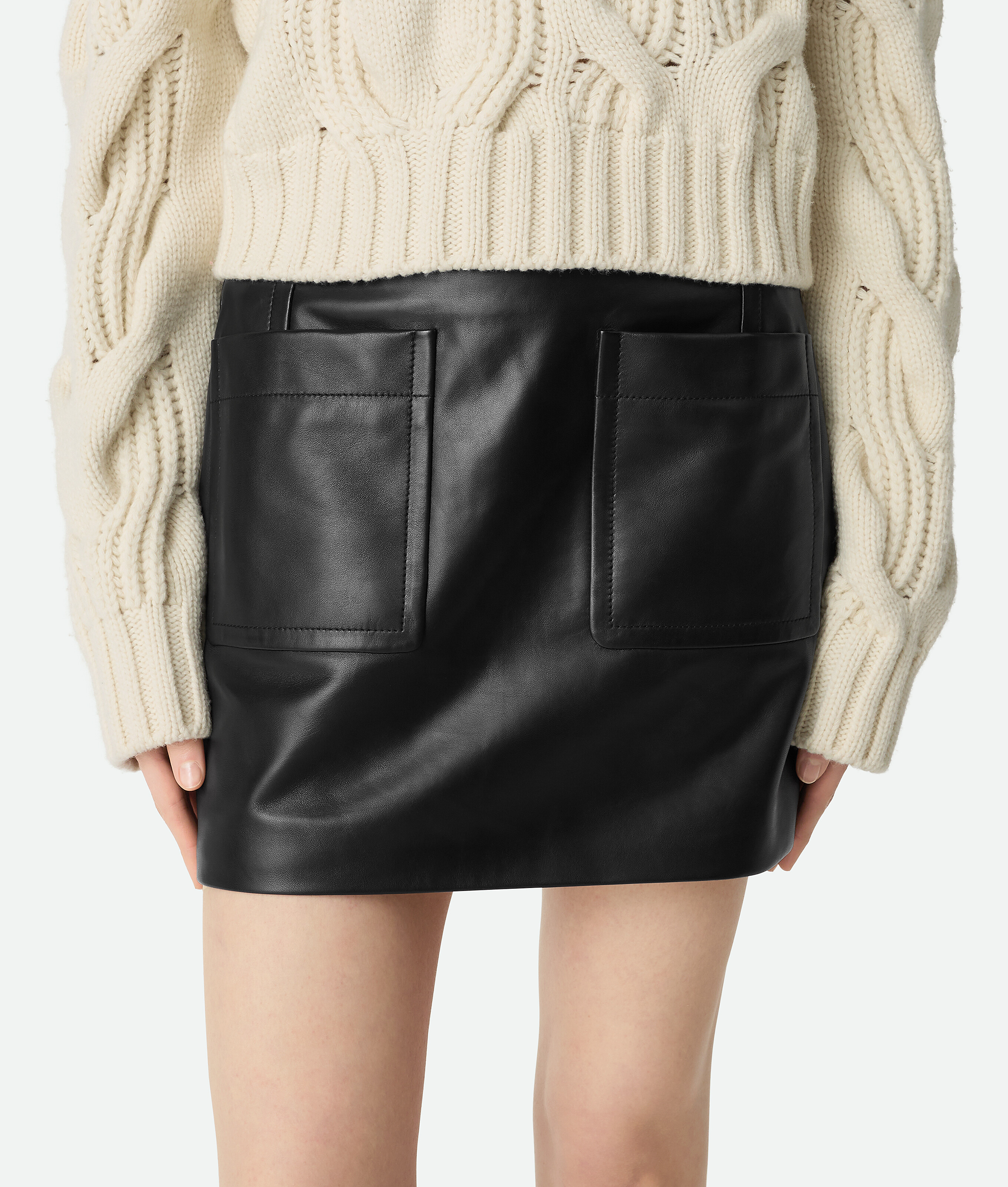 Bottega Veneta Leather Skirt In Black