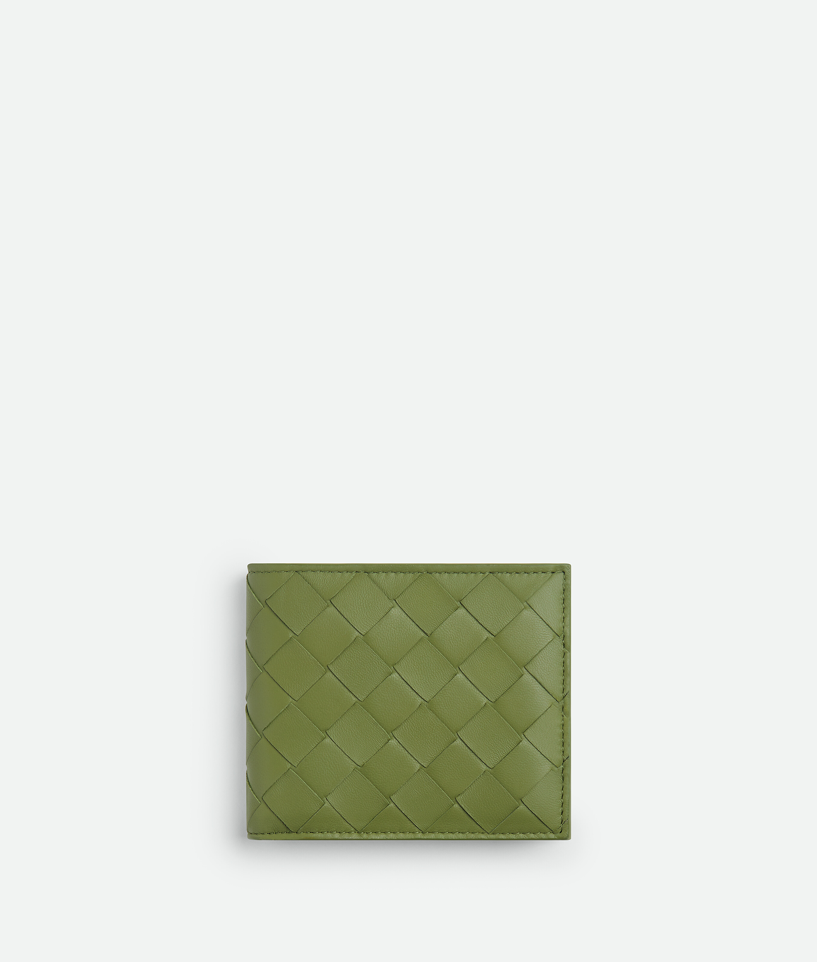 Bottega Veneta Bottega  Veneta Intrecciato Bi-fold Wallet In Green