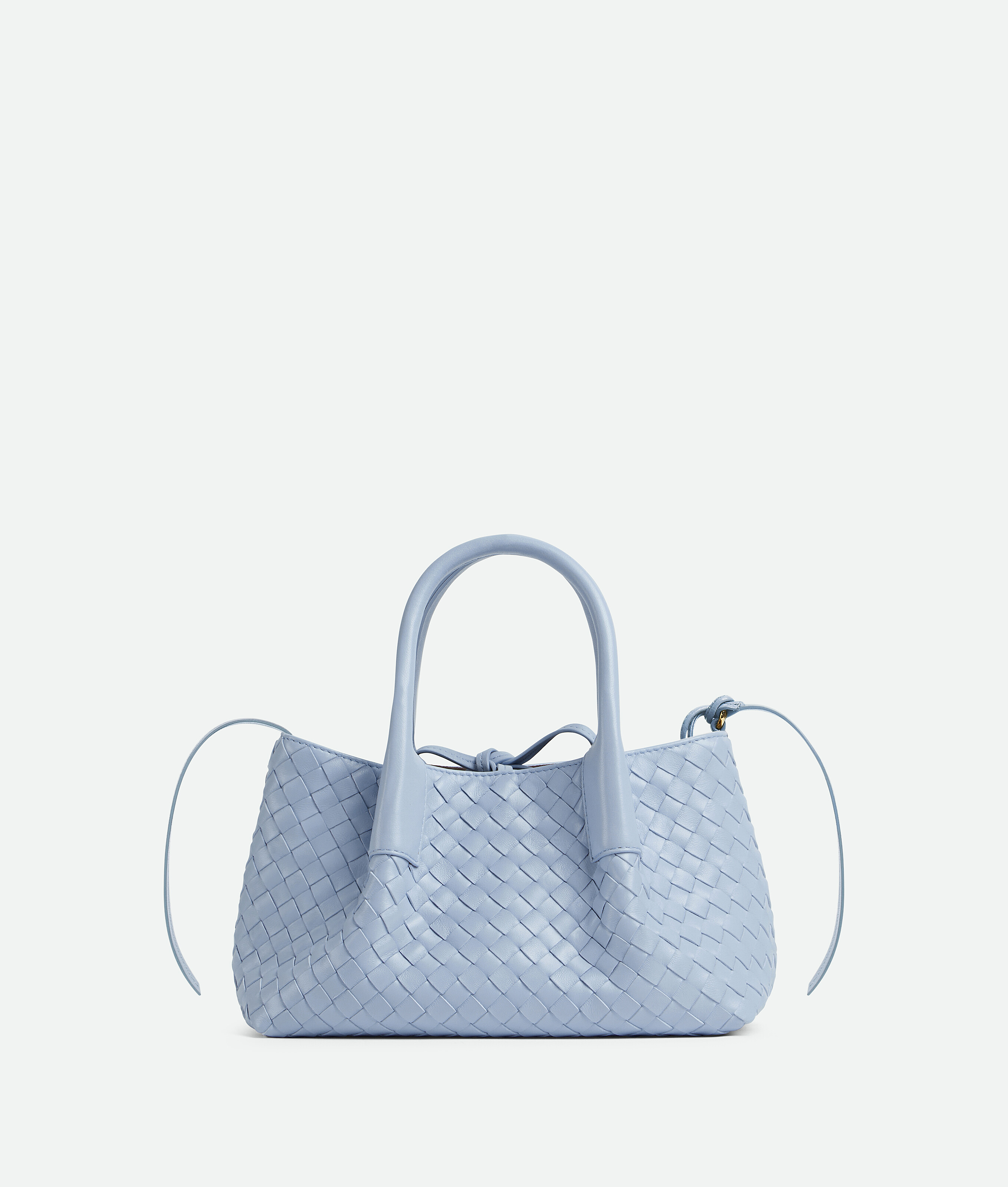 Bottega Veneta Small Leather Intrecciato Pinacoteca Tote Bag In Sky Blue