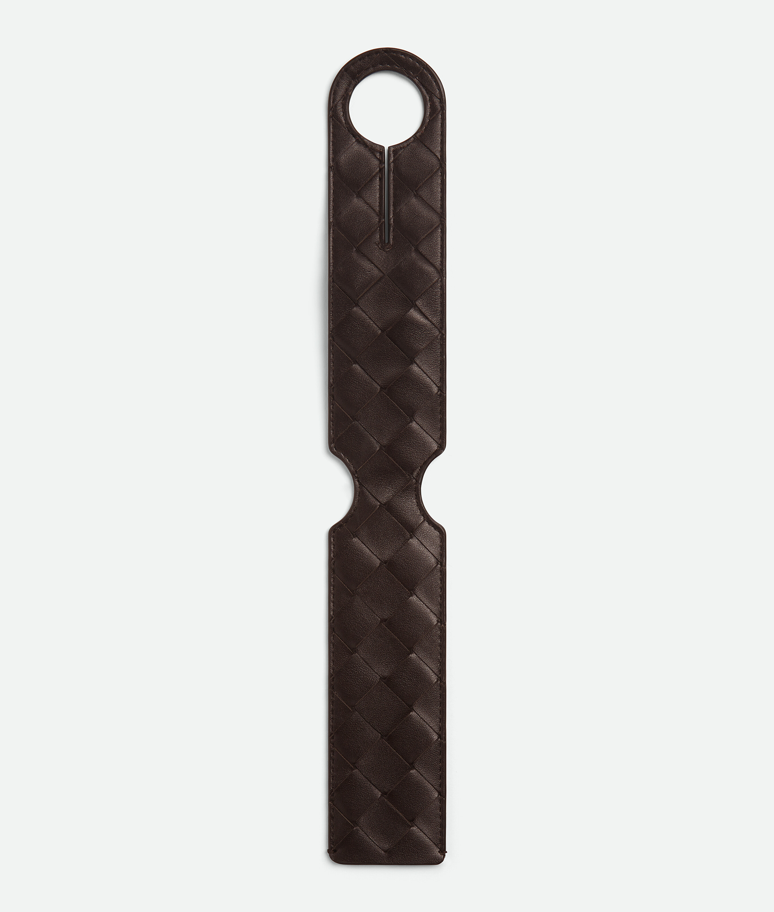 Bottega Veneta Intrecciato Long Tag Holder In Brown