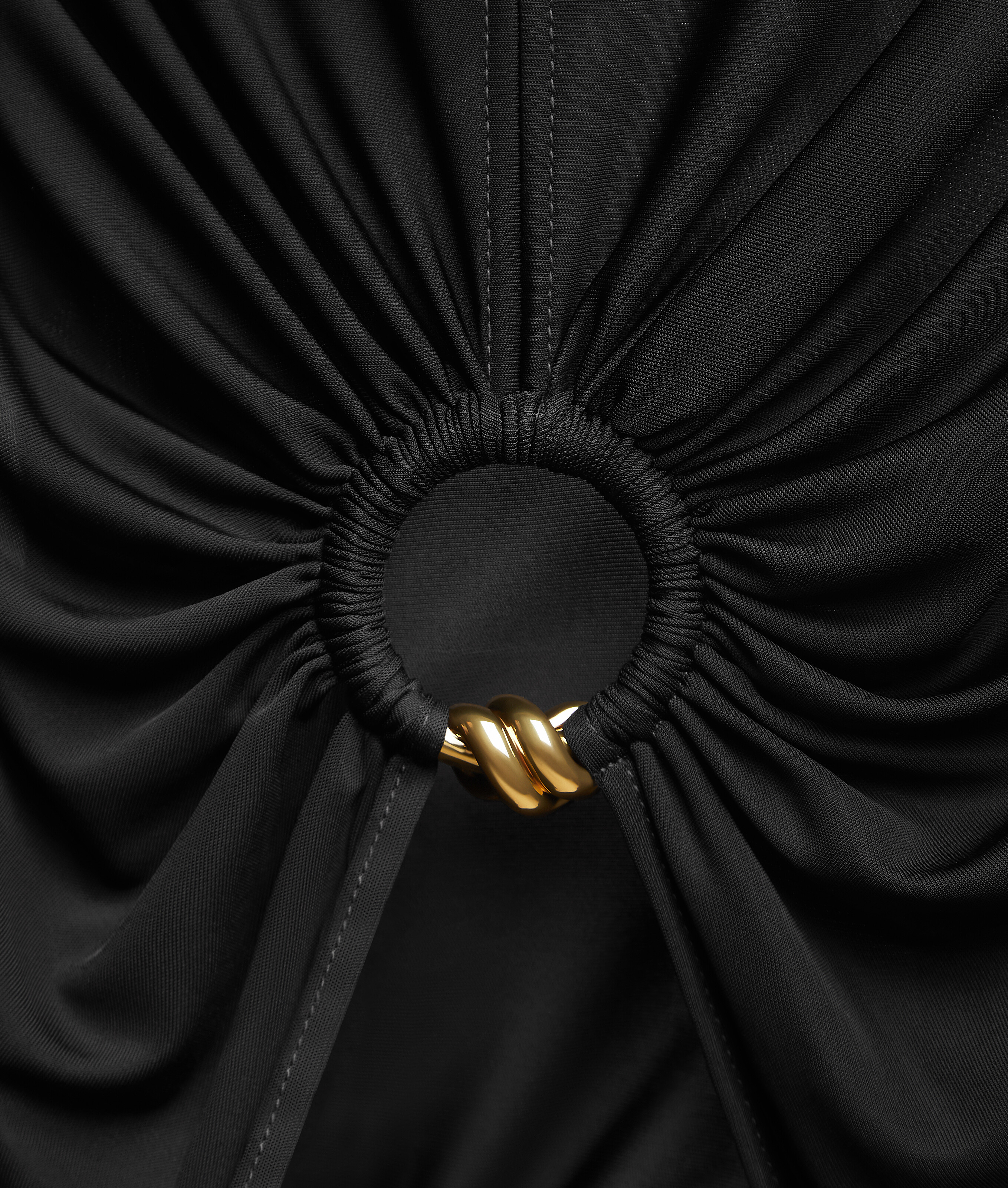 Shop Bottega Veneta Langes Kleid Aus Viskosejersey Mit Knot Ring In Black