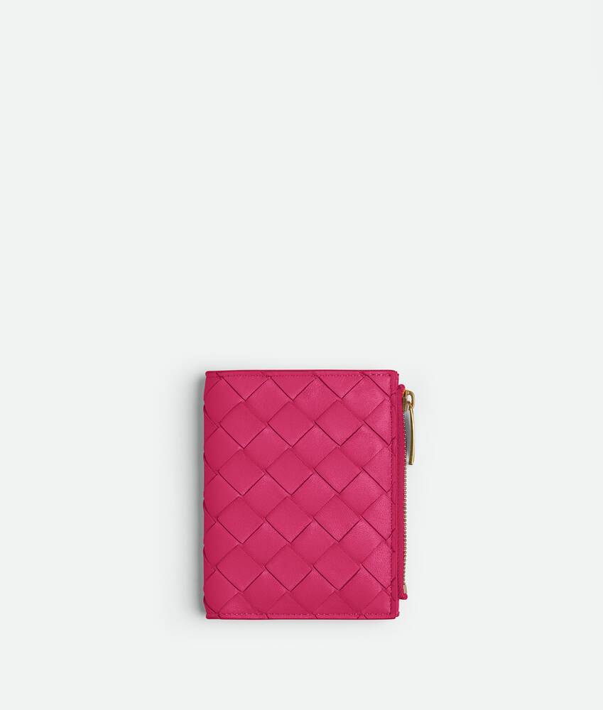 Damen Accessoires Portemonnaies und Kartenetuis Bottega Veneta Leder Bi-fold Portemonnaie Mit Zipper in Pink 
