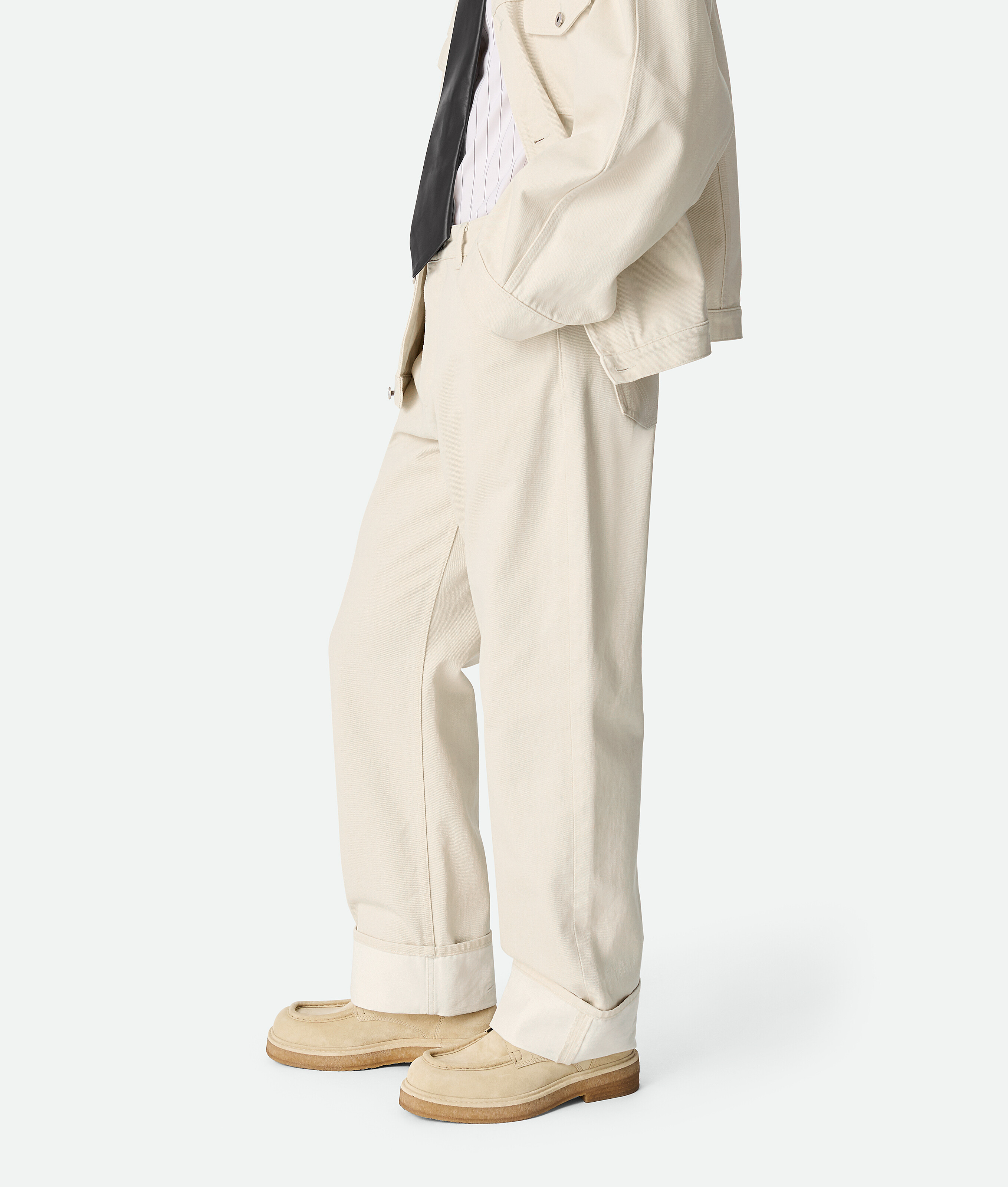 Bottega Veneta Bunte Jeans Mit Umschlag In Pale Meringue