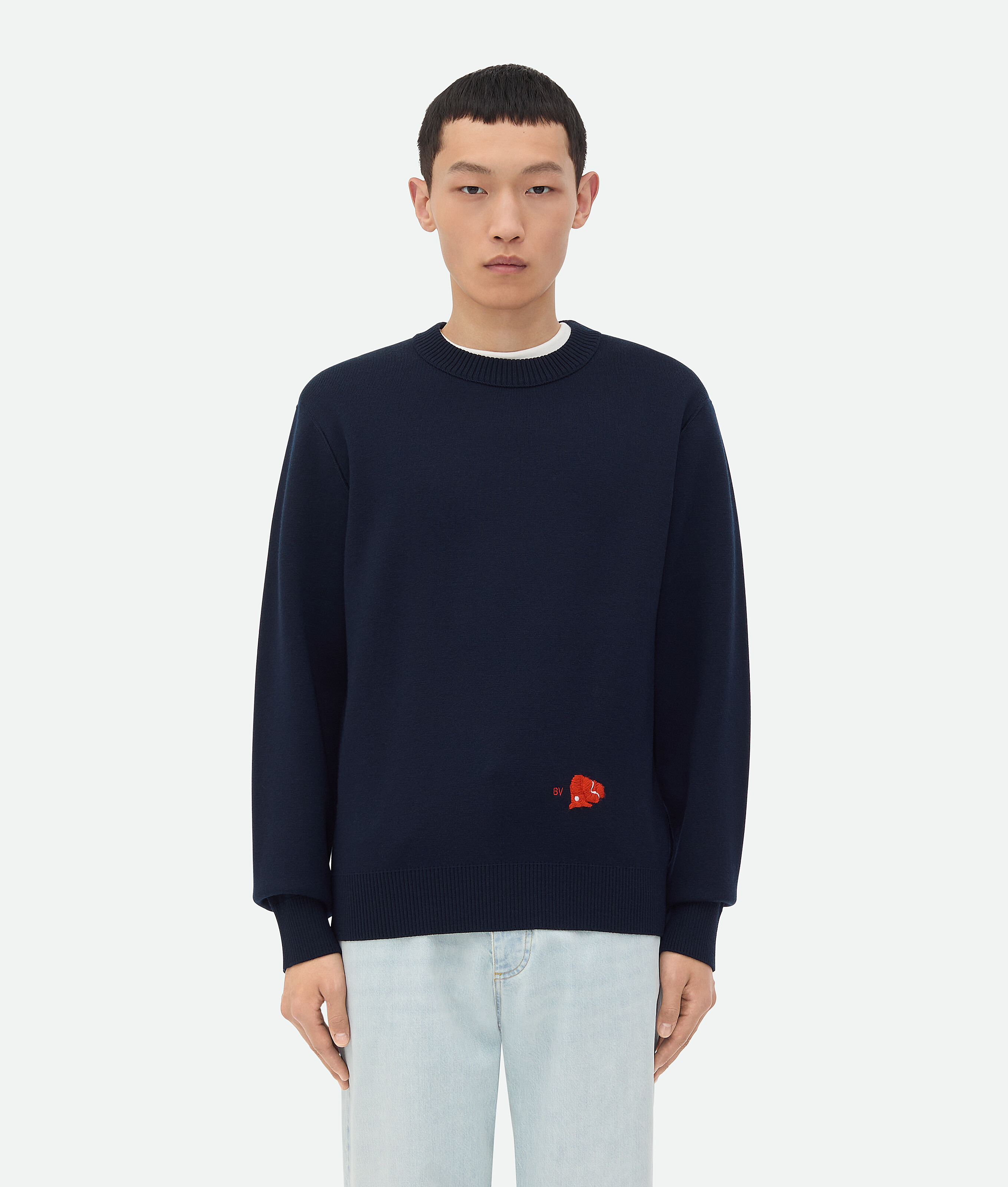 Bottega Veneta Wool And Viscose Jumper - Navy - Man - M - Wool, Polyamide & Viscose