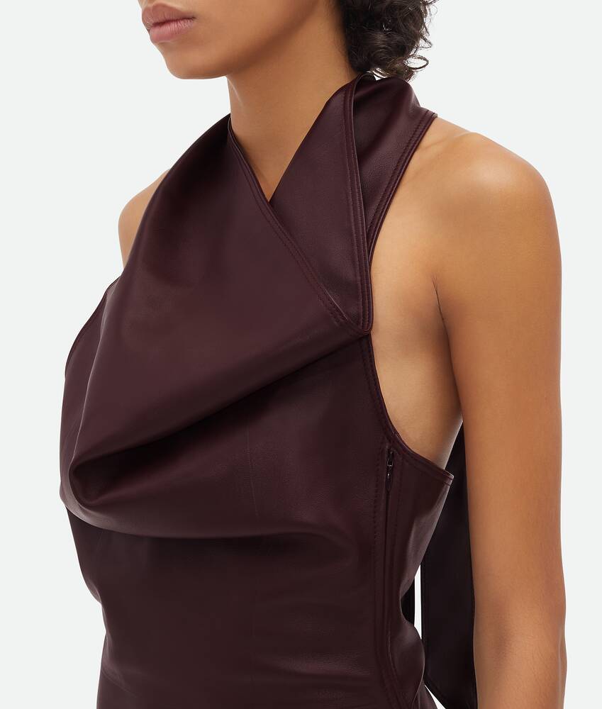 Display a large version of the product image 5 - Leather Draped Dress