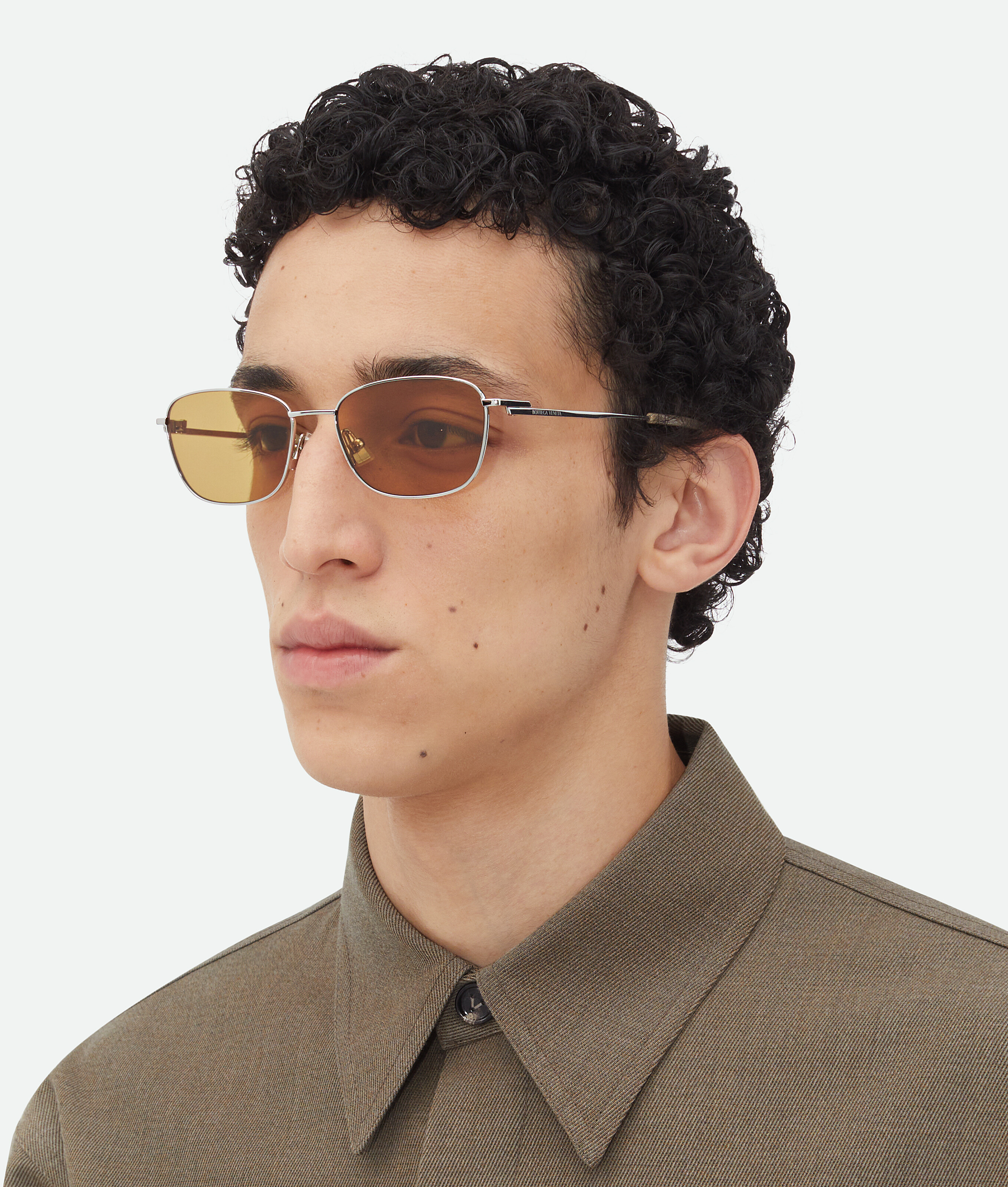 Shop Bottega Veneta Split Rectangular Sunglasses In Brown