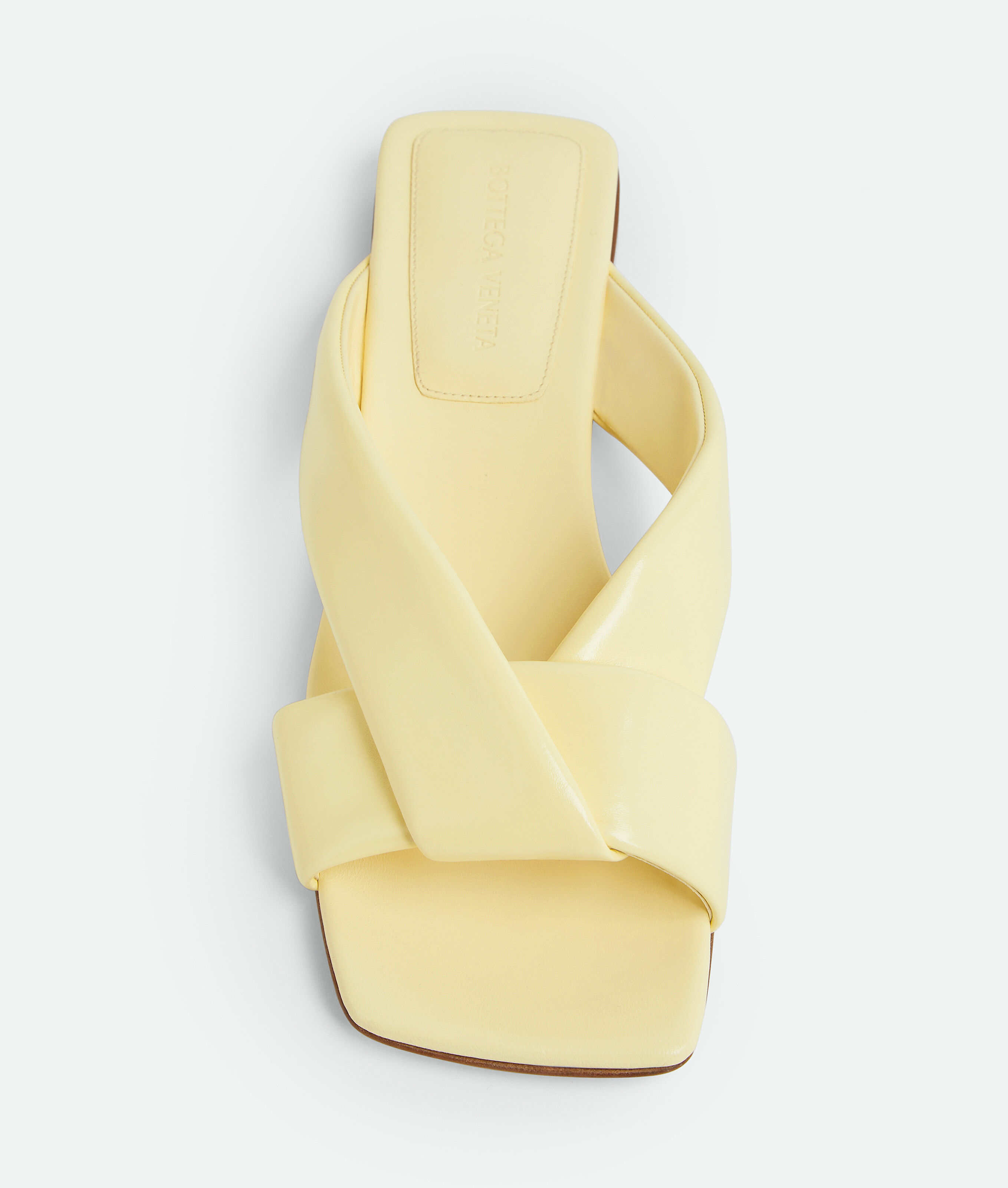Bottega Veneta Women Pastel Yellow Leather Riva Slippers In Camomile