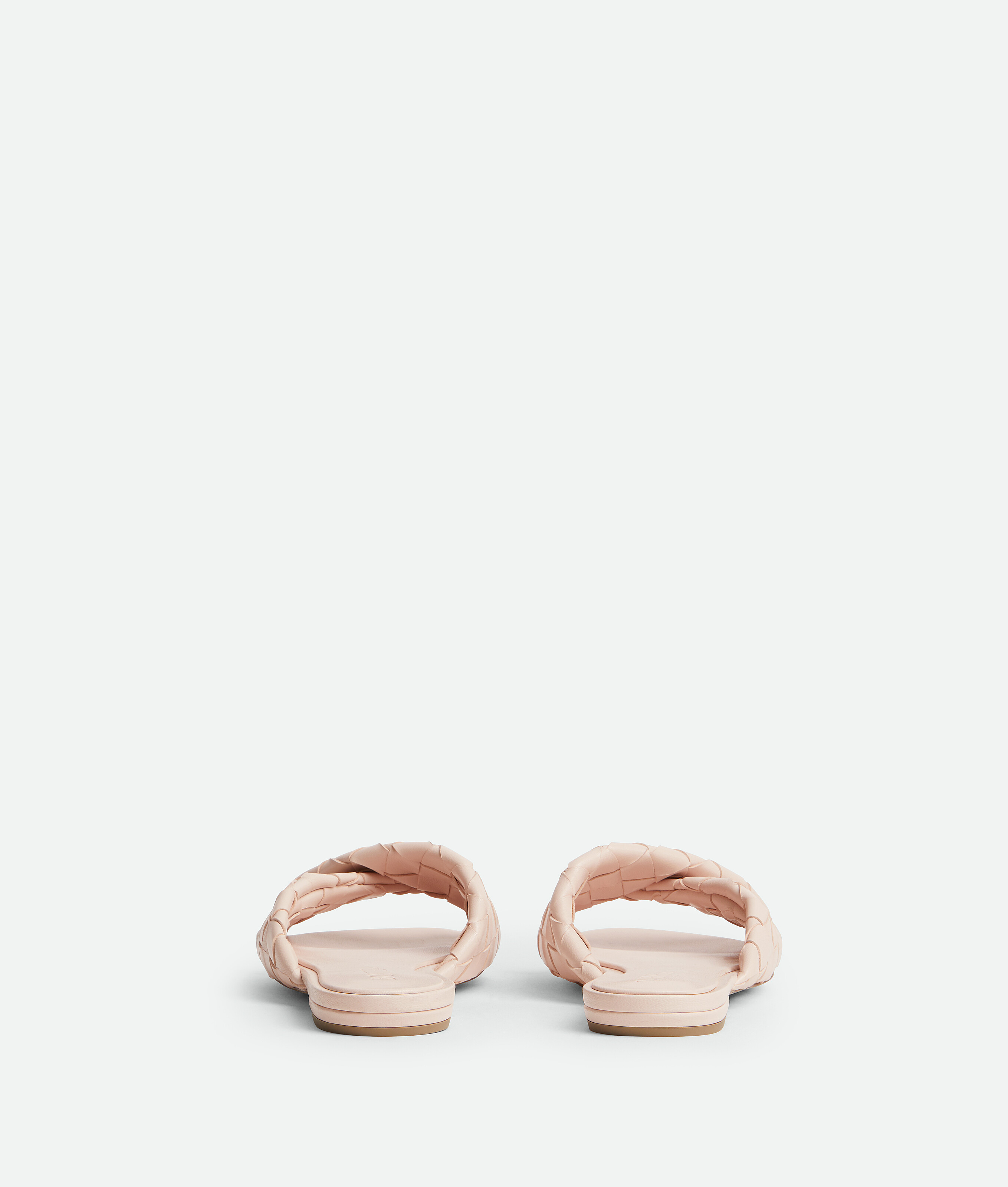 Bottega Veneta Blink Intrecciato Leather Flat Mules In Cameo