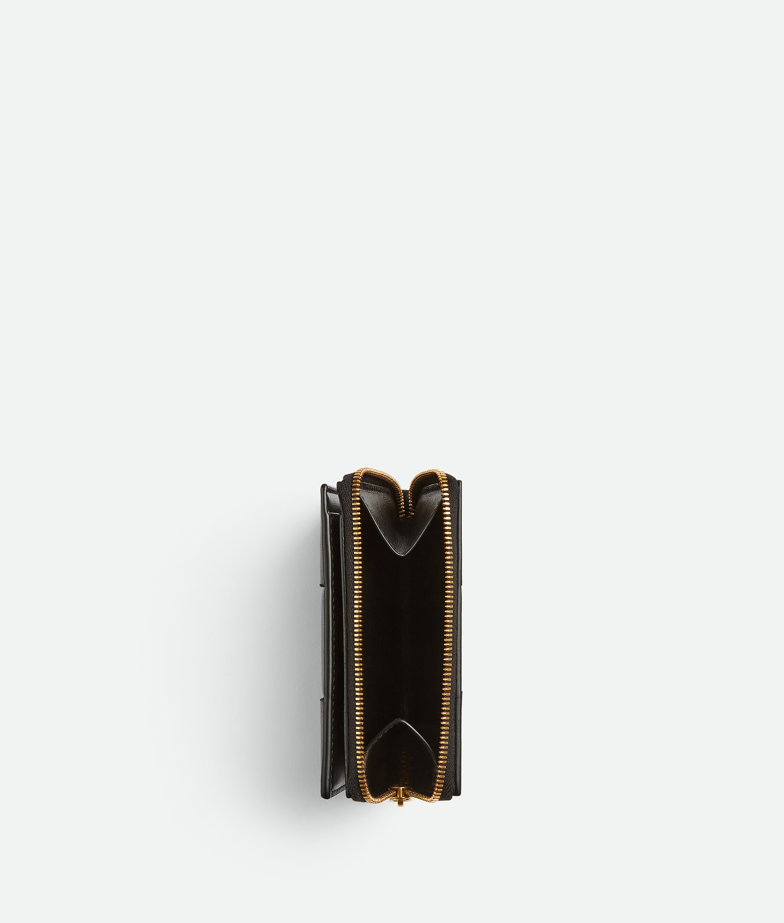 Bottega Veneta Small Cassette Bi-fold Zip Wallet In Black