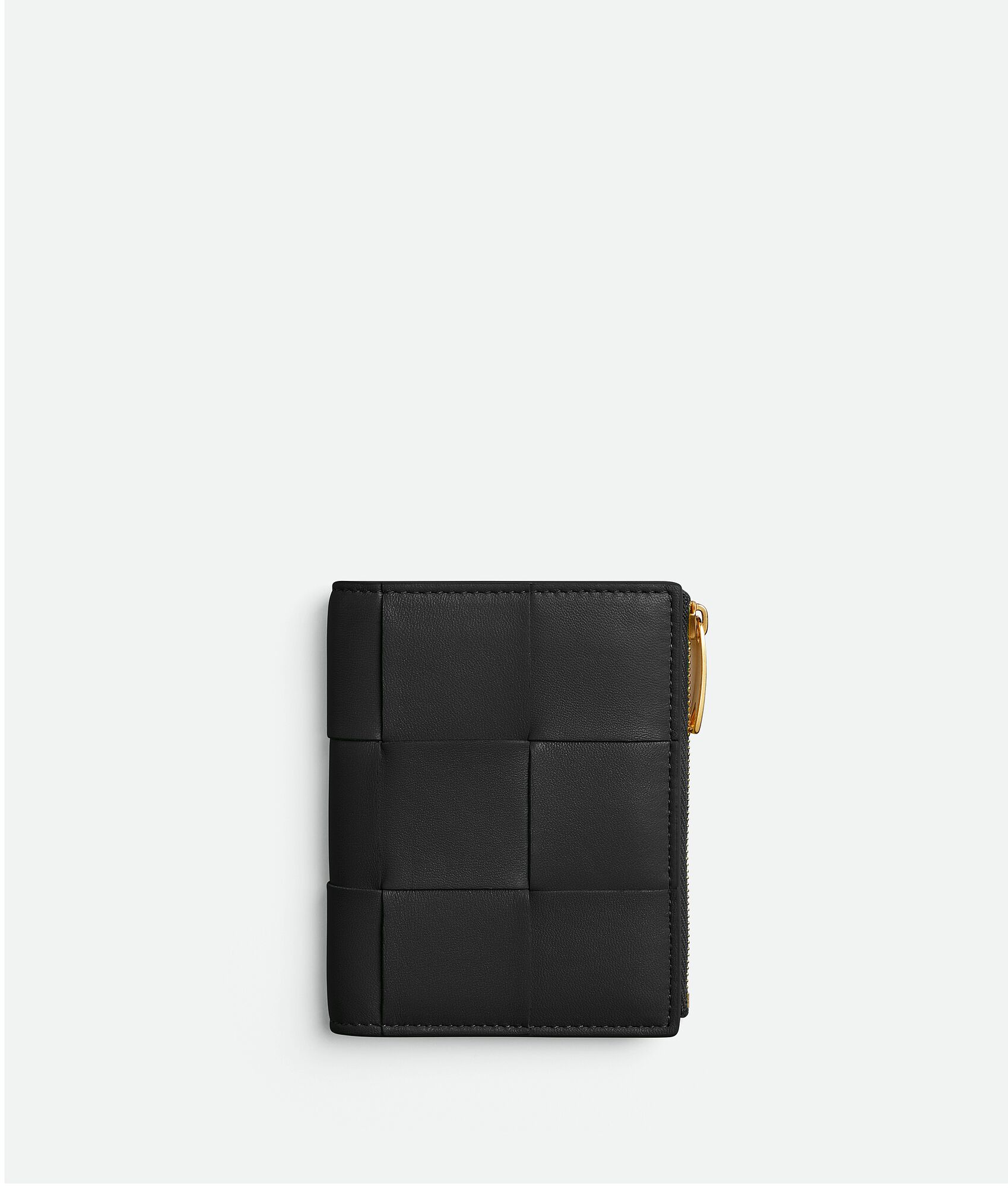 Bottega Veneta® Women's Small Bi-Fold Zip Wallet in Black. Shop