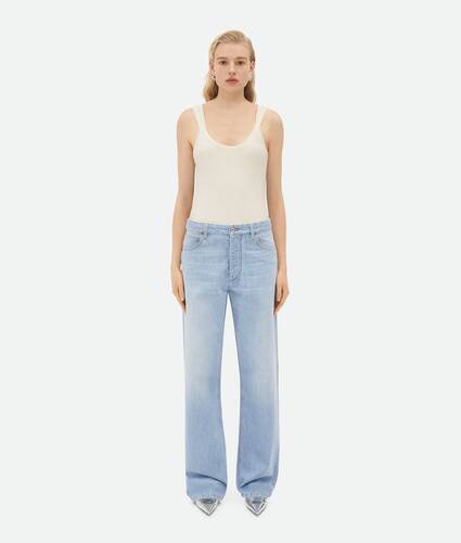 Wide Leg Light-Bleached Denim