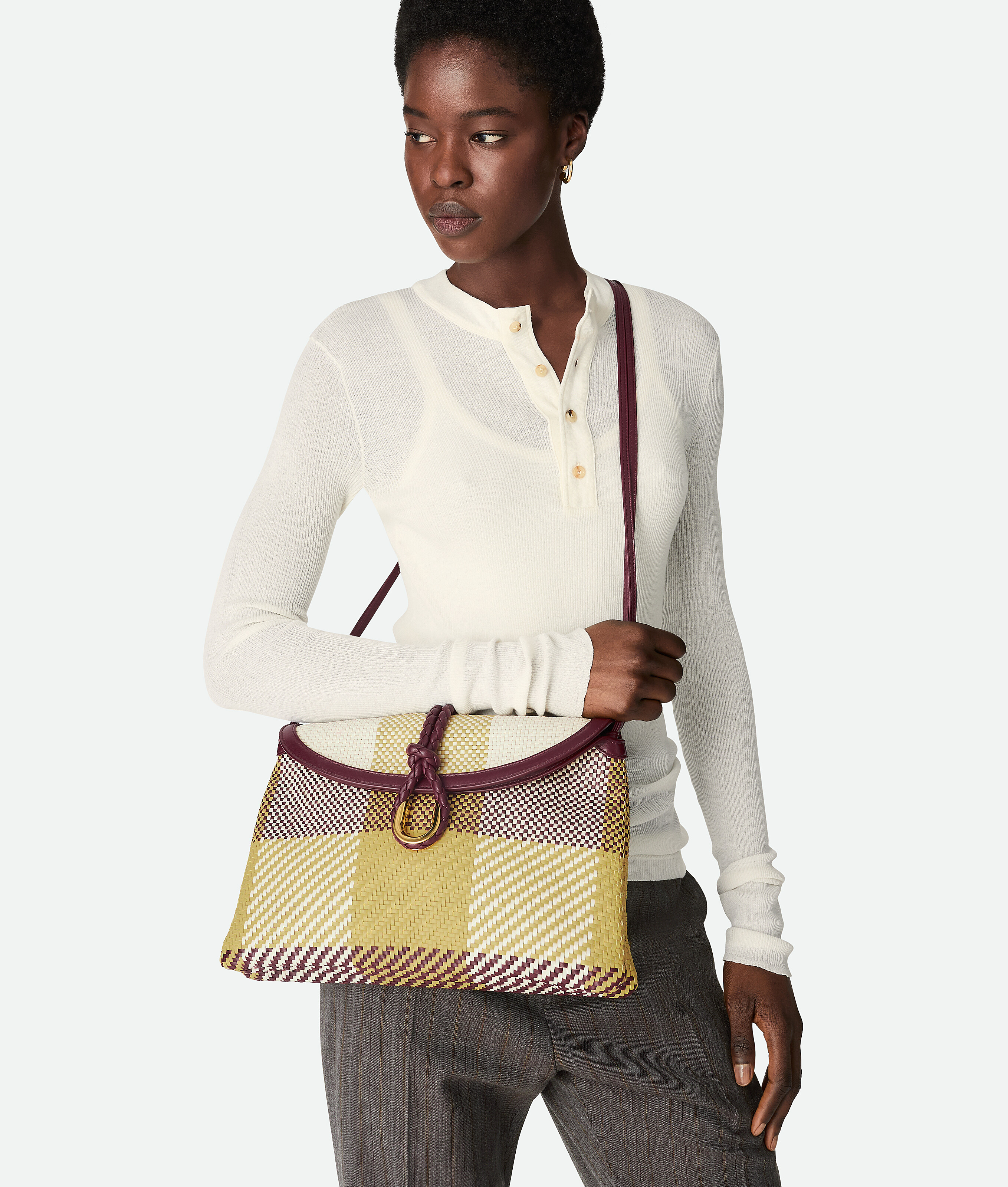 Bottega Veneta Liberta In Barolo/sea Salt/ Straw