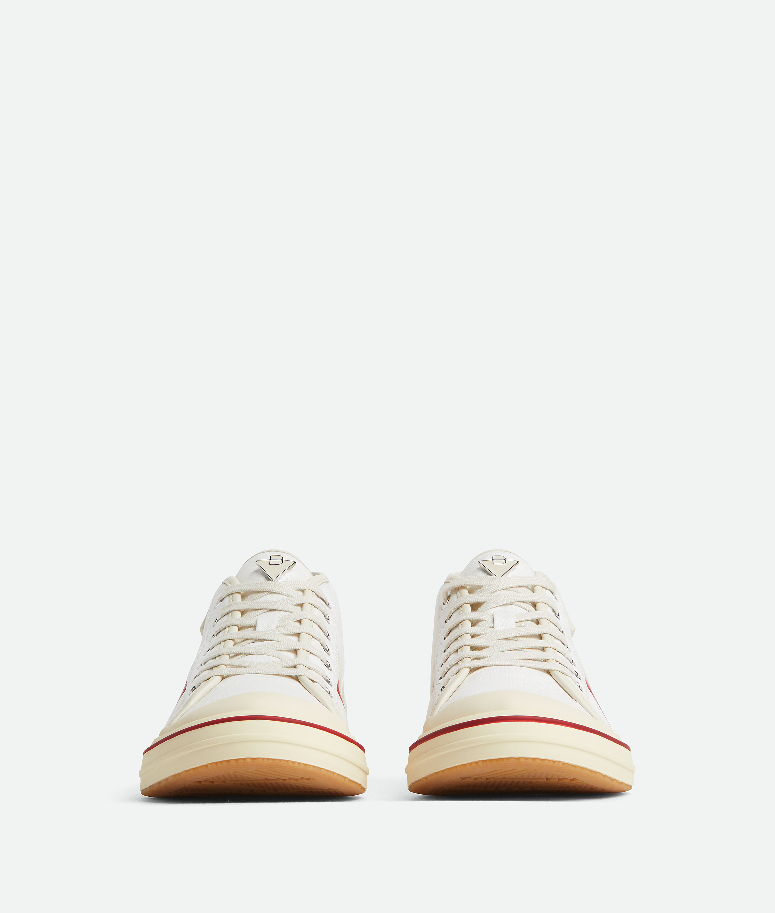 Bottega Veneta Summer Canvas Leather High-top Sneakers In White/sea Salt