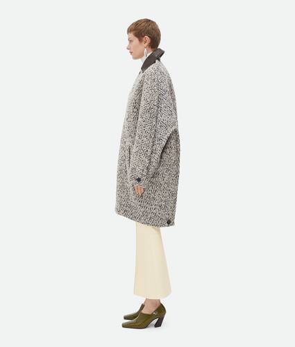 Wool Boucle Chevron Coat