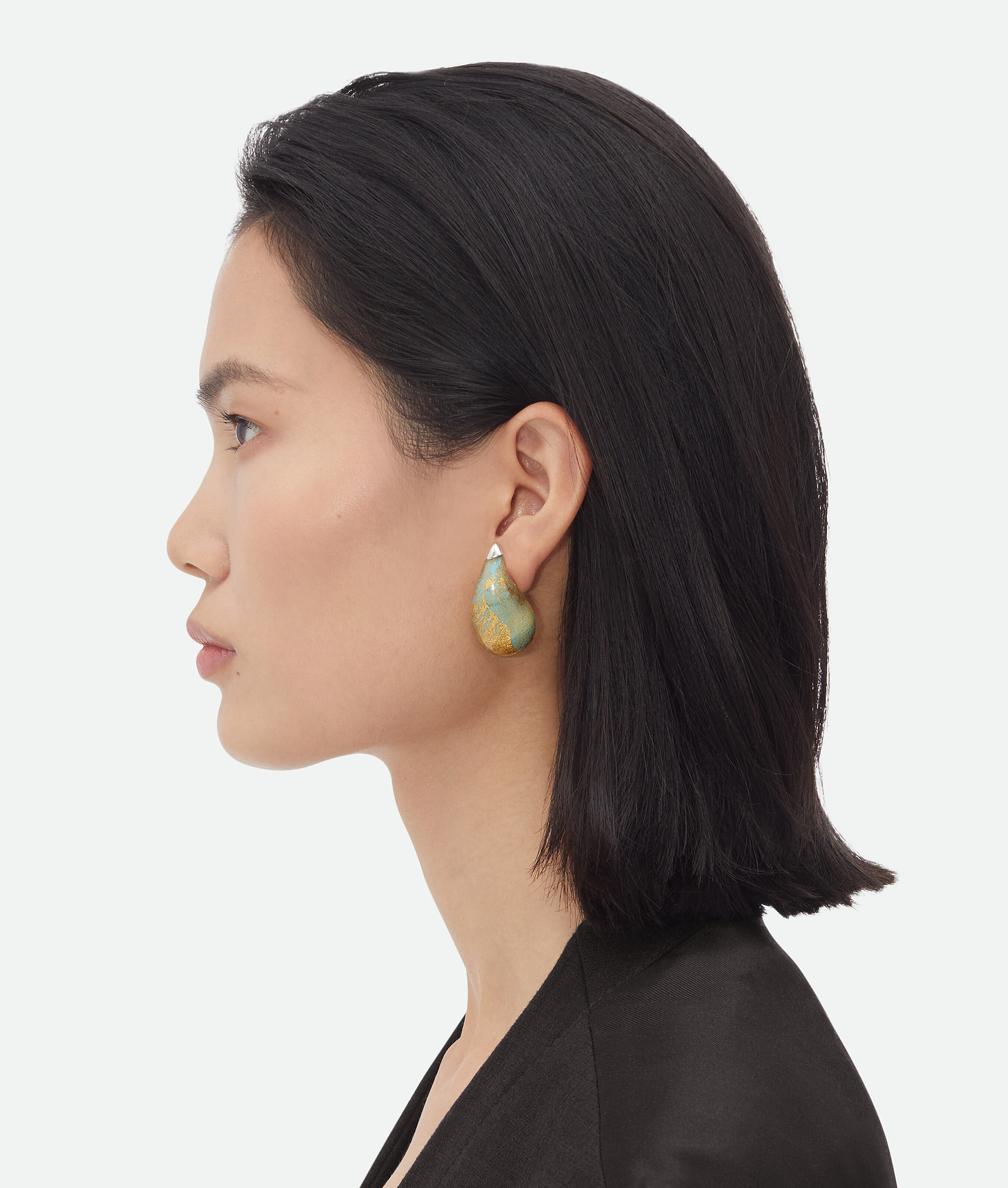 Shop Bottega Veneta Drop Glass Earrings In Gold