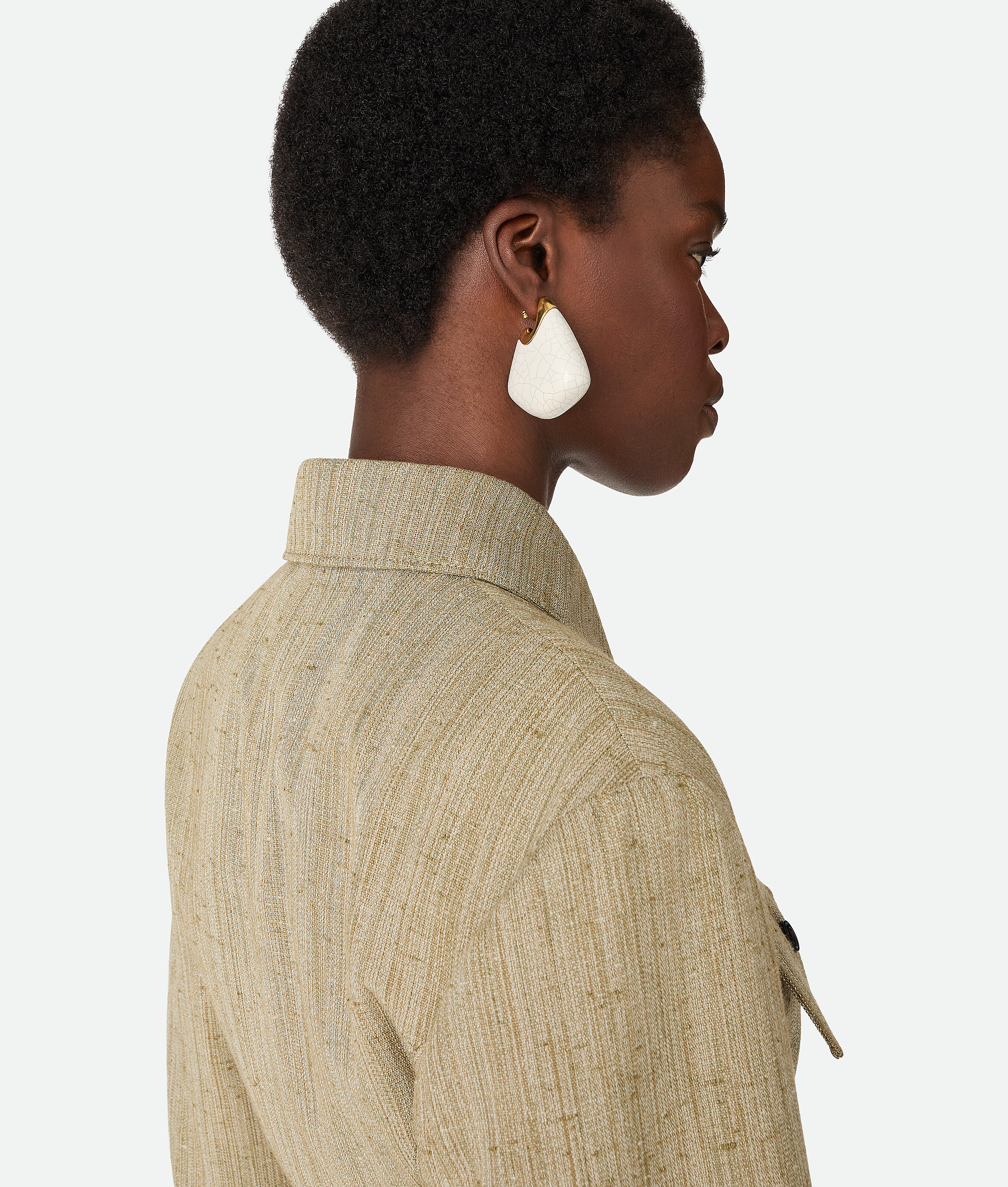 Bottega Veneta Large Fin Earrings - Chalk - Woman