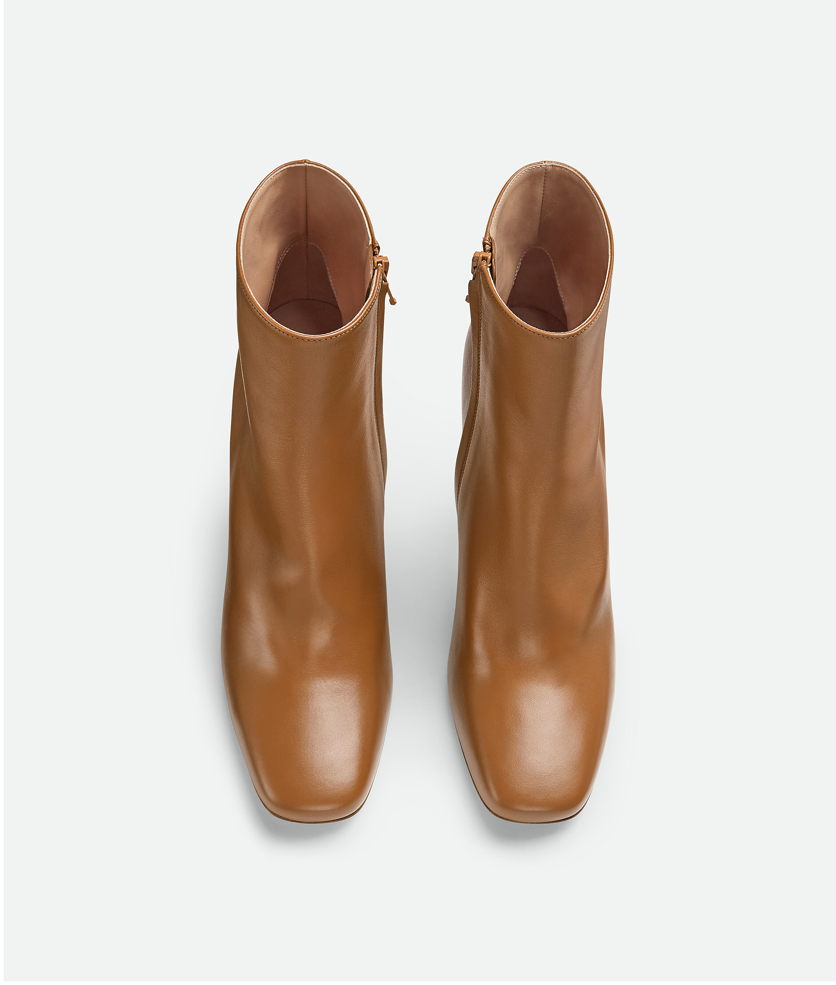 Bottega Veneta Calfskin Heeled Ankle Boots 90 In Brown