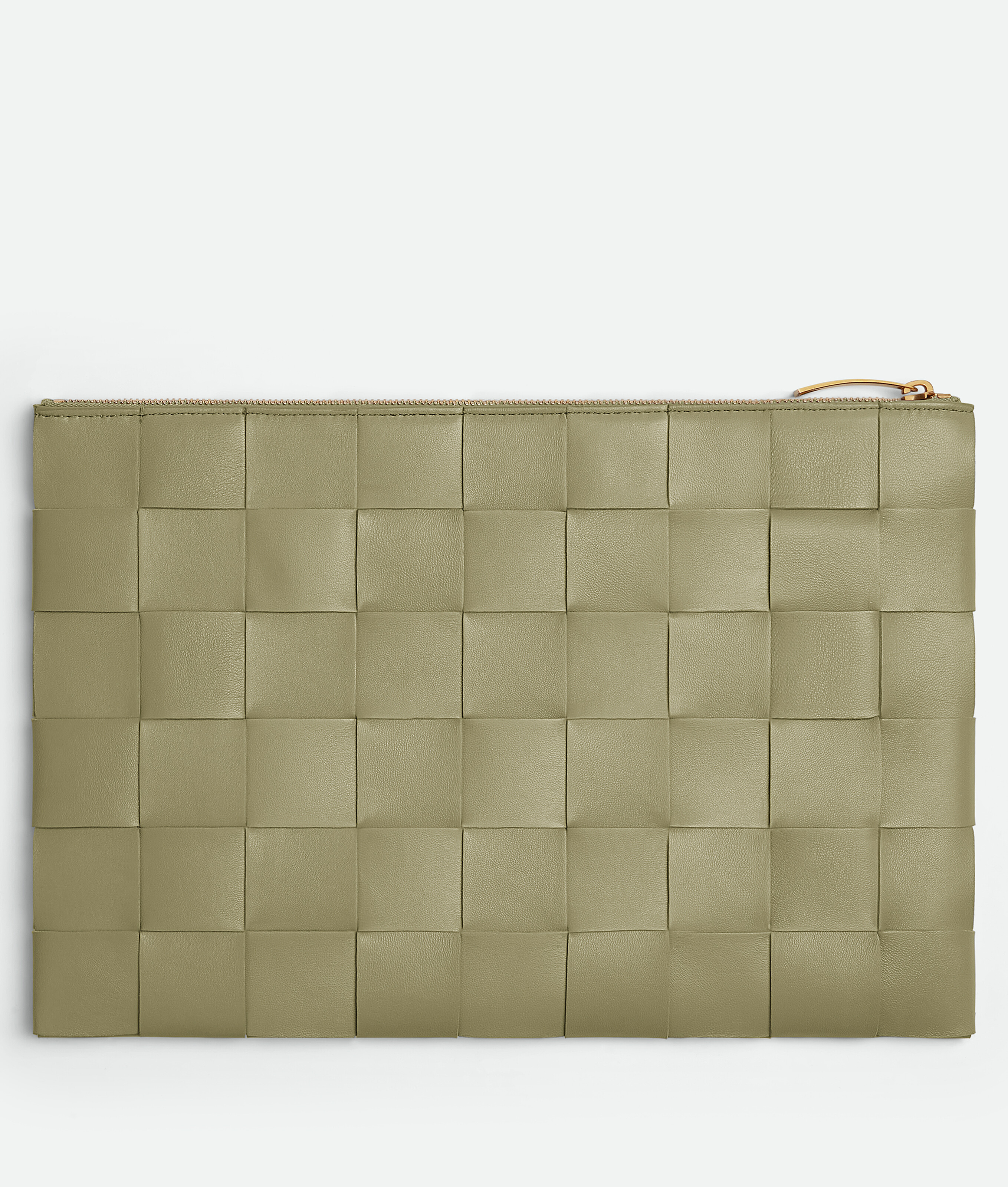 Shop Bottega Veneta Large Cassette Flat Pouch In Green