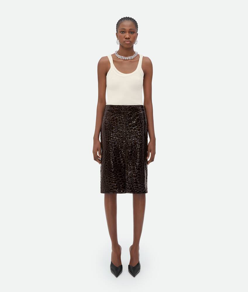 Display a large version of the product image 1 - Embossed Leather Midi Skirt