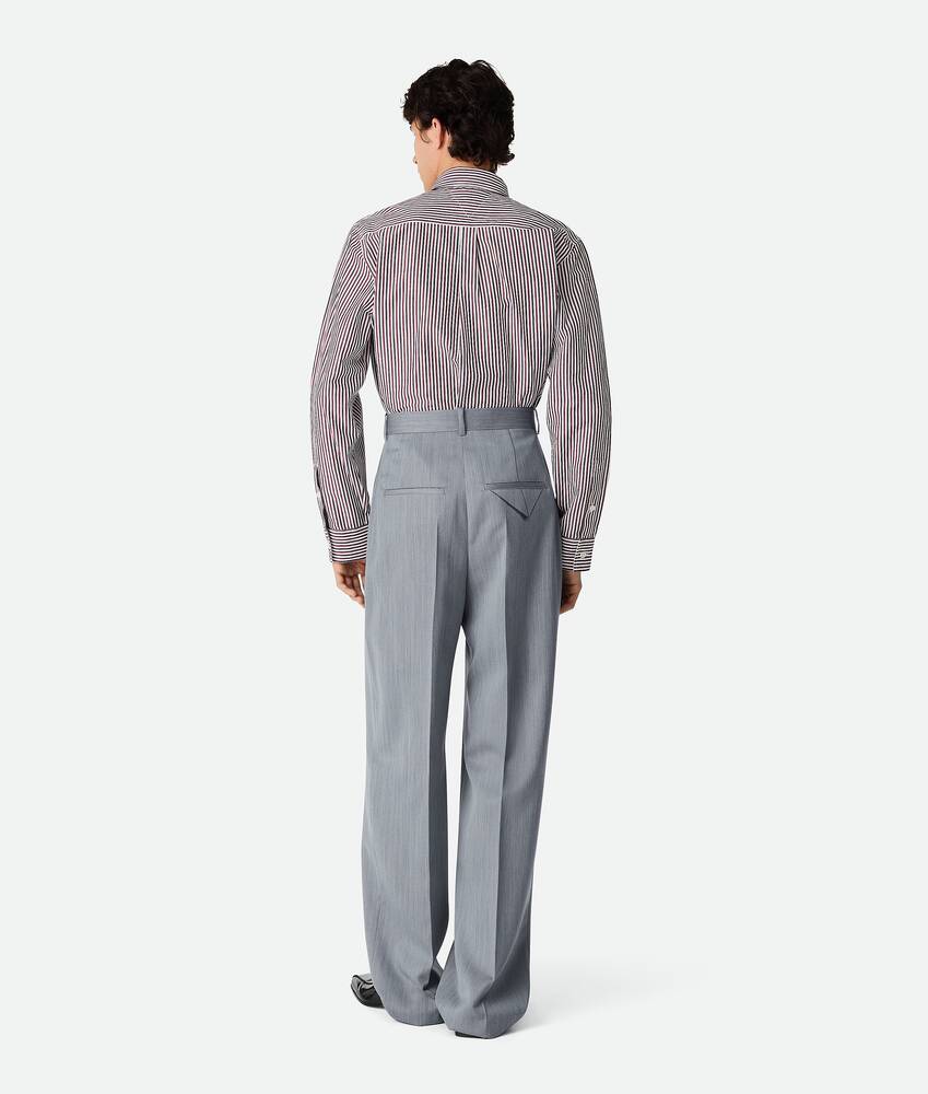 Display a large version of the product image 3 - Wool Subtle Chevron Wide Leg Trousers