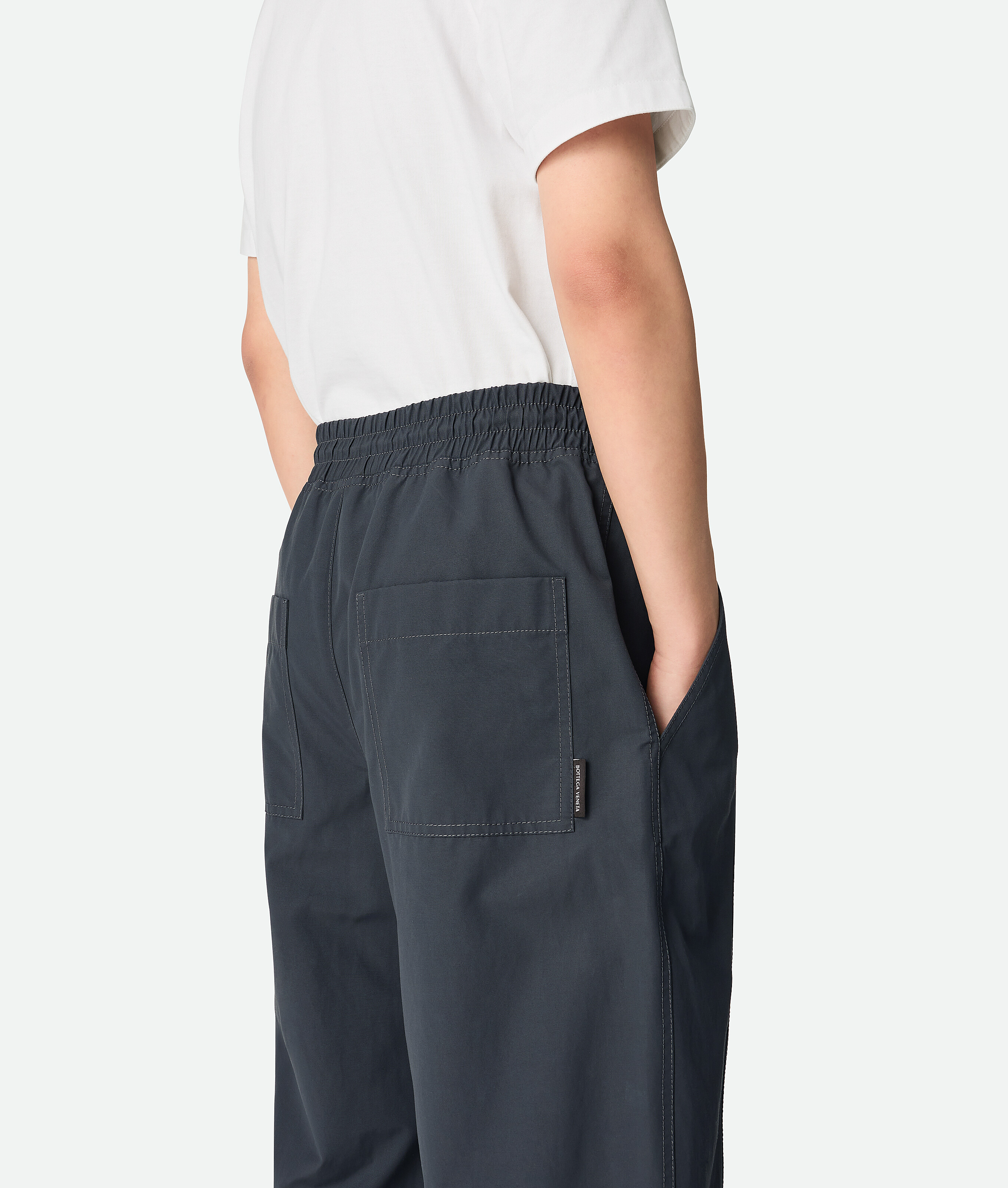 Bottega Veneta Coated Cotton Trousers With Resin Finish In Vulcano