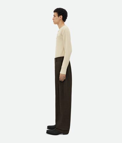 Viscose And Silk Criss-Cross Pleated Pants