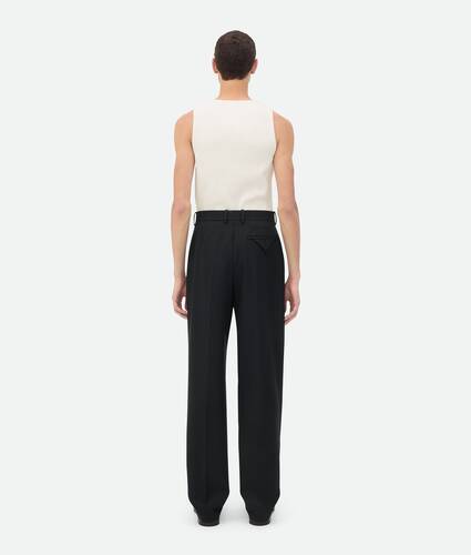 Pantalon en laine rayée