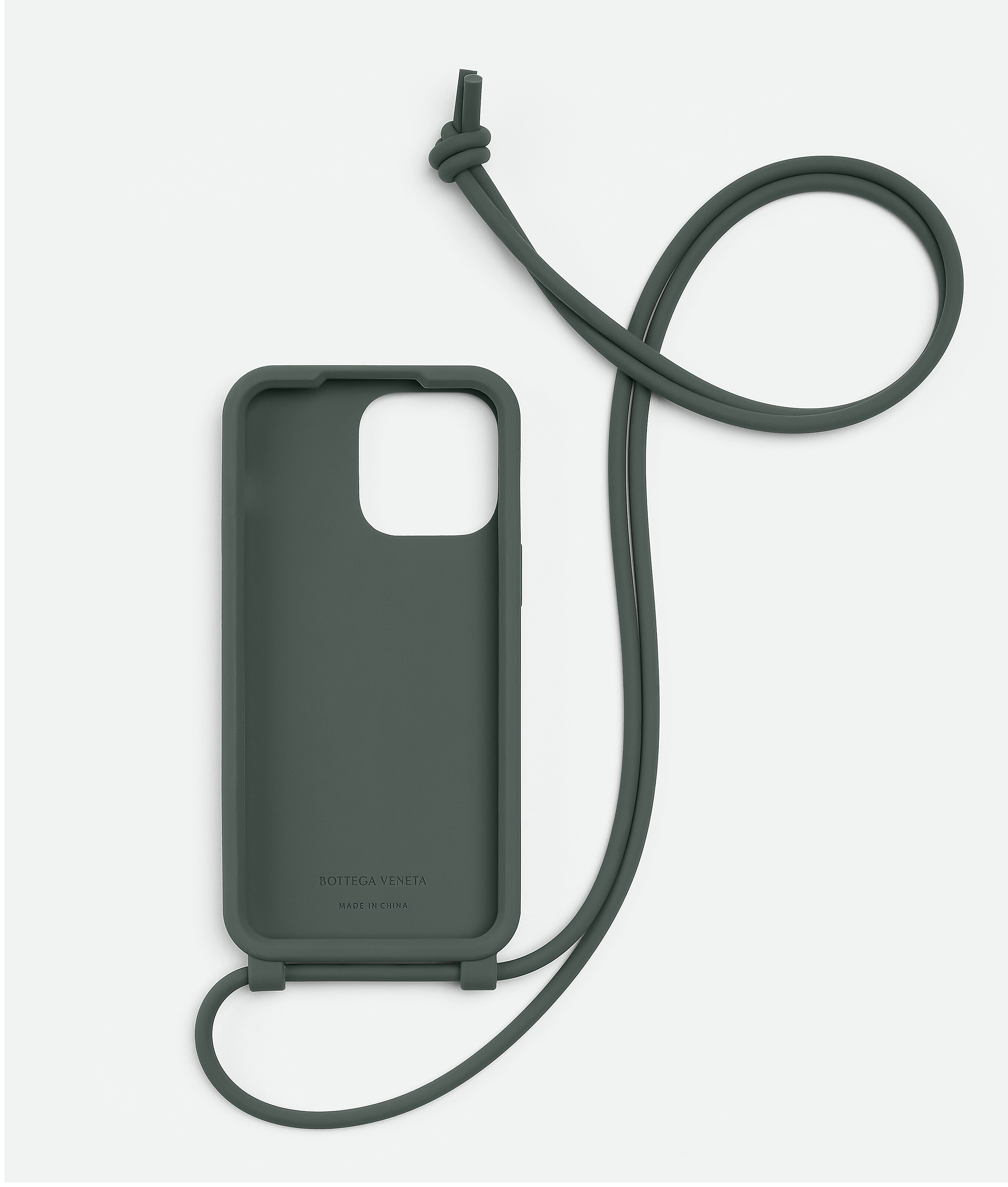 Shop Bottega Veneta Iphone 14 Pro Max Case On Strap In Grey