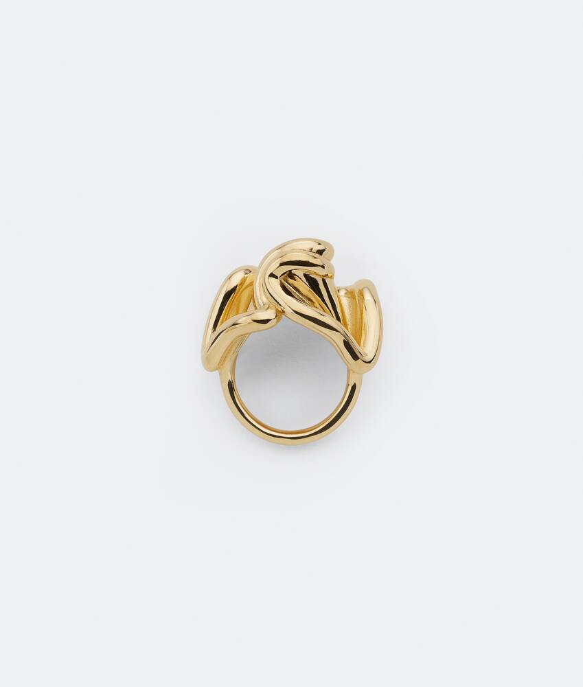 Metallic Bottega Veneta Whirl Ring in Yellow Gold Womens Jewellery Rings 