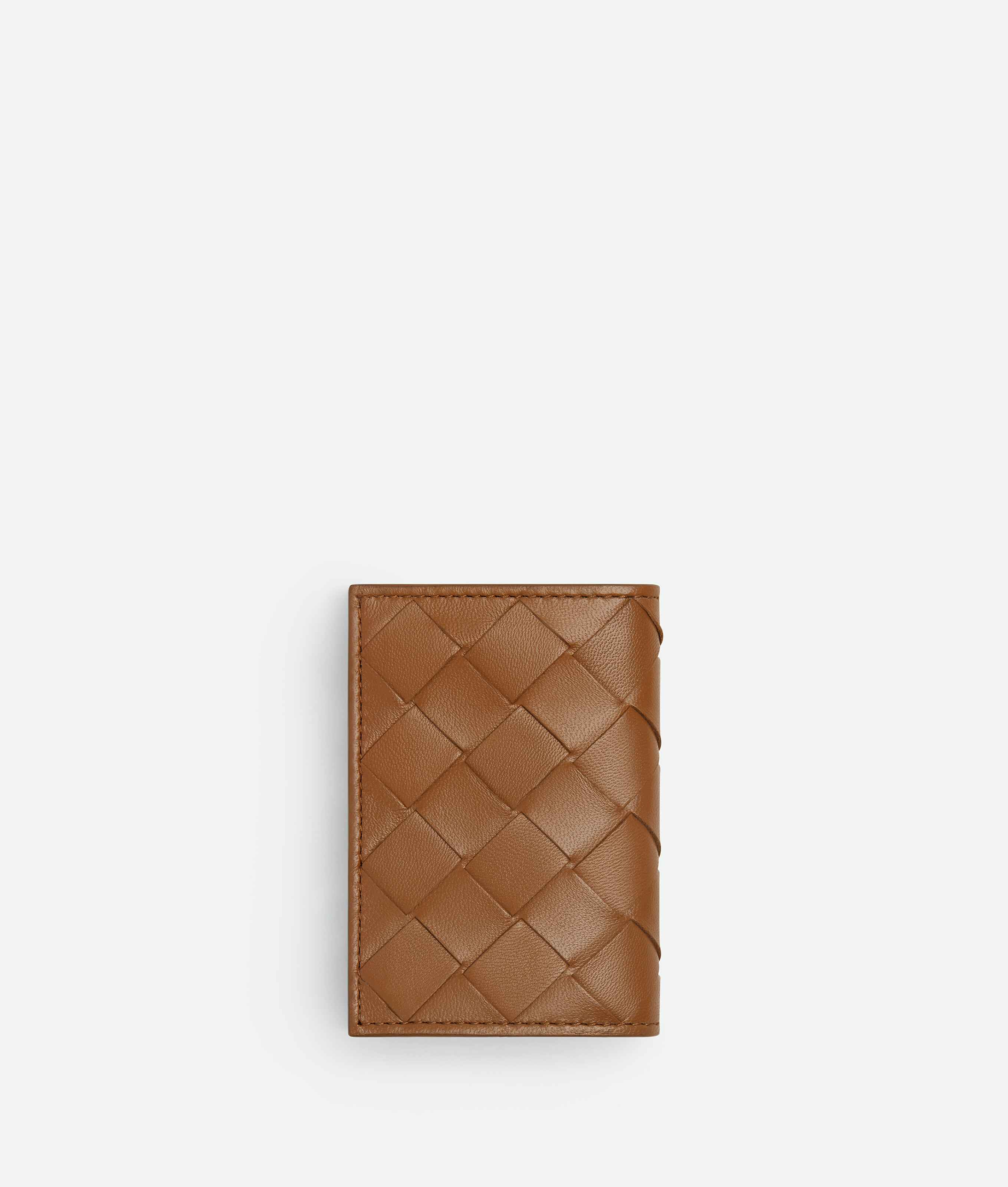 Bottega Veneta Intrecciato Tiny Tri-fold Wallet In Brown