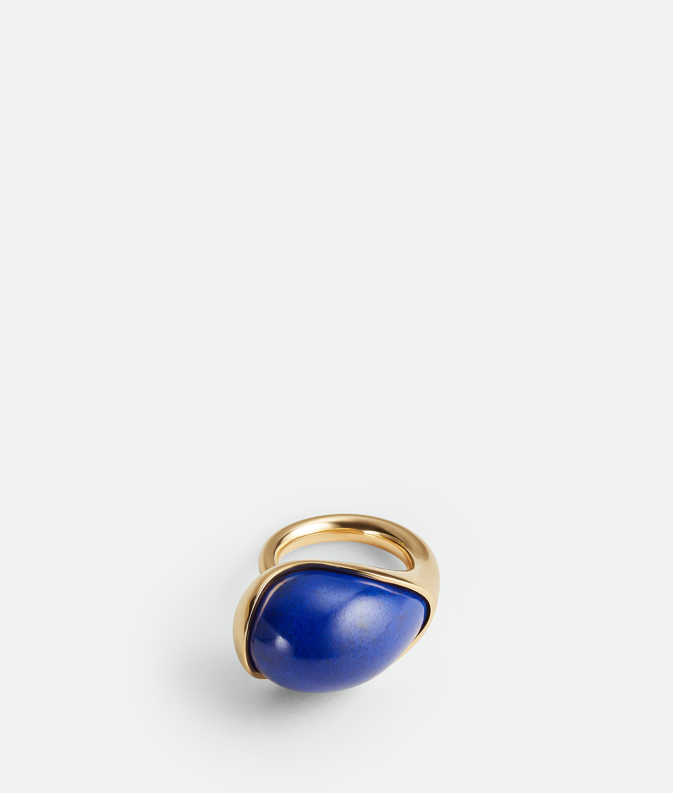 Bottega Veneta Drop Ring With Lapis Stone In Gold