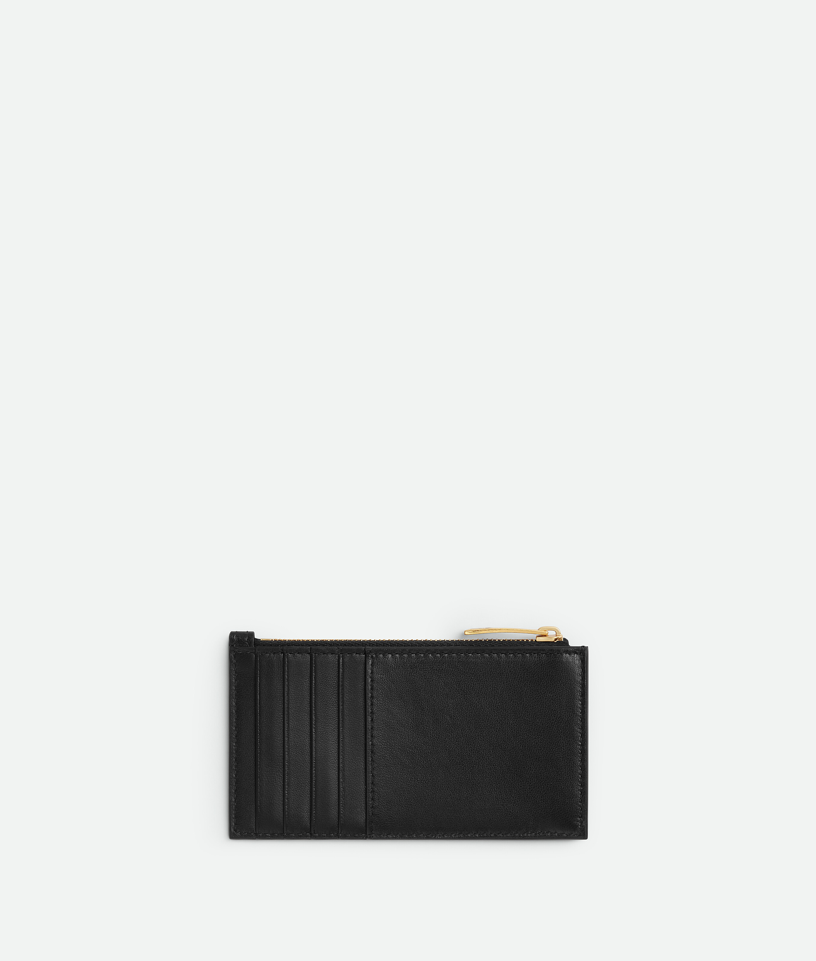 Shop Bottega Veneta Intrecciato Zippered Card Case In Black