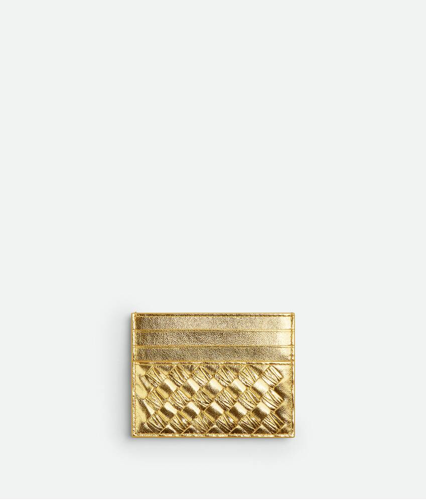 Bottega Veneta® Women's Intrecciato Credit Card Case in Gold. Shop online  now.