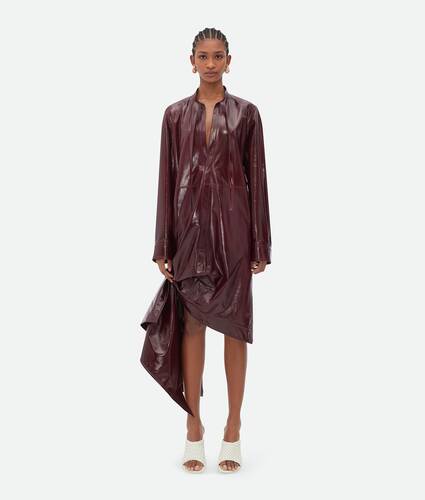 Display a large version of the product image 1 - Shiny Leather Dress With Knot Detail 