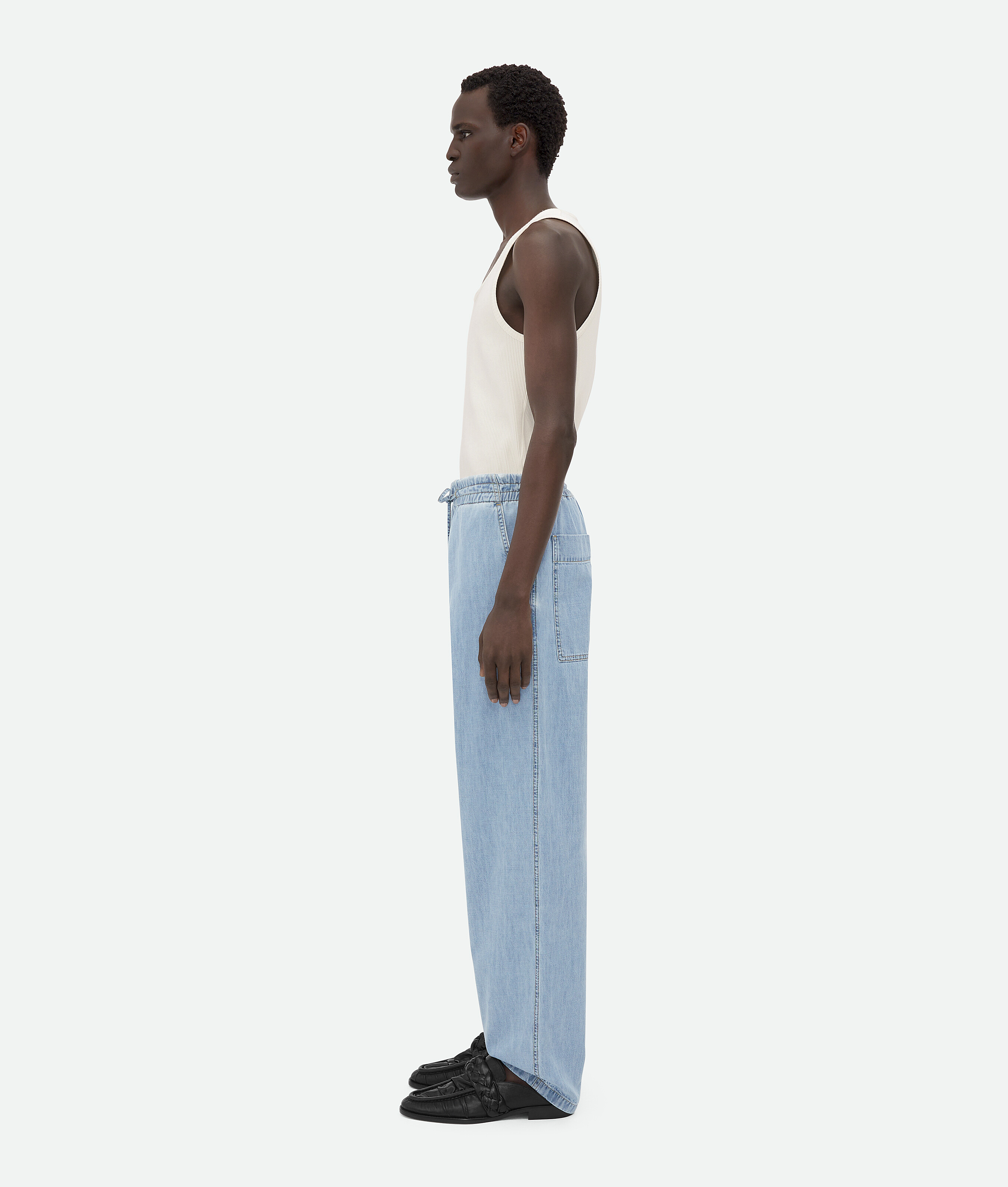 Bottega Veneta Blue Light Bleached Elasticized Jeans In Light Bleach