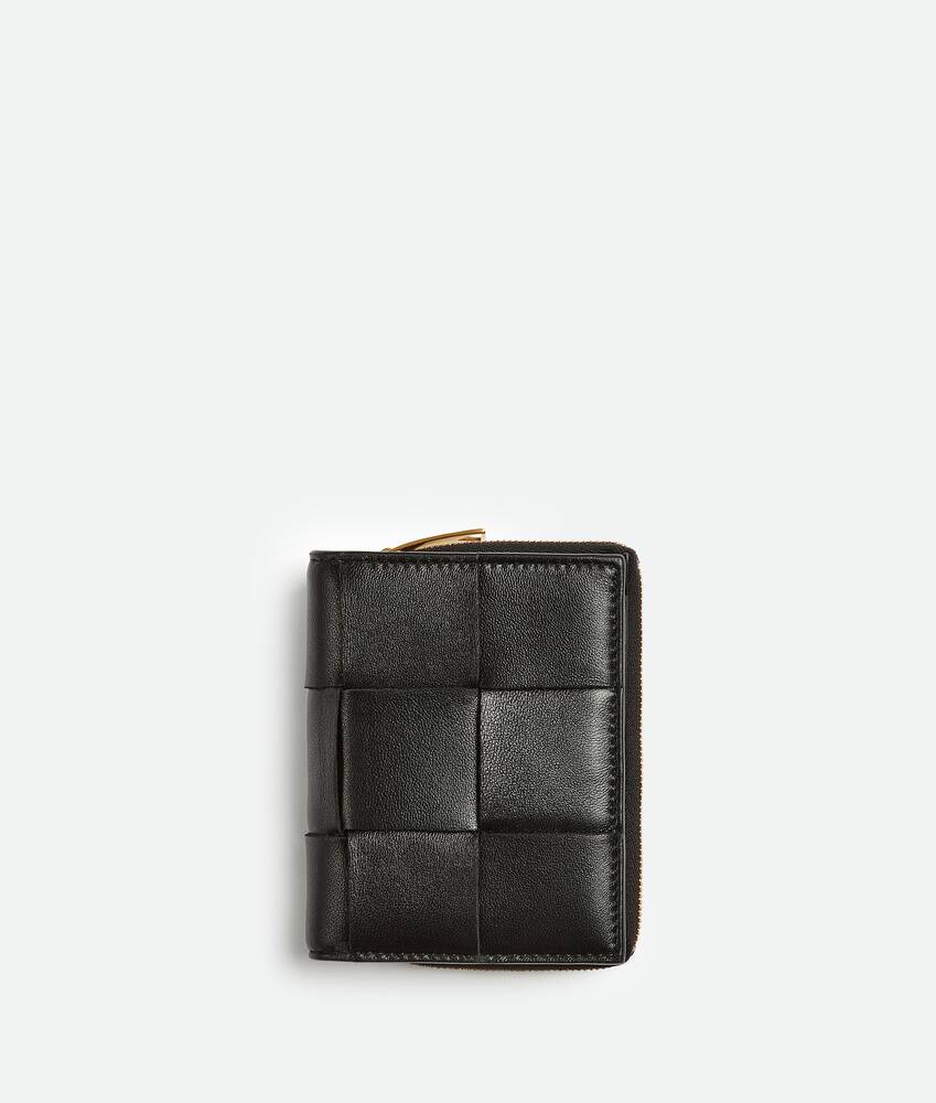 Cassette Leather Wallet in Black - Bottega Veneta
