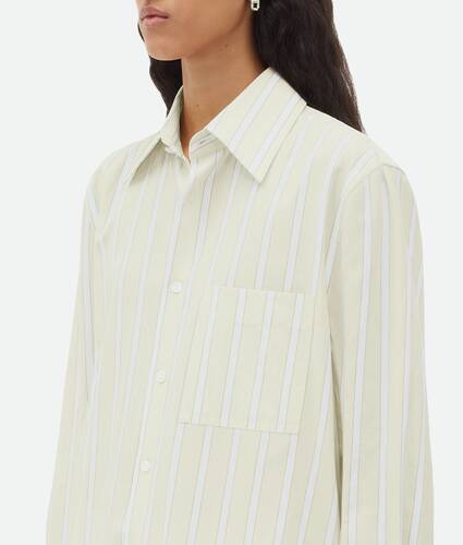 Cotton And Linen Relaxed Striped Shirt