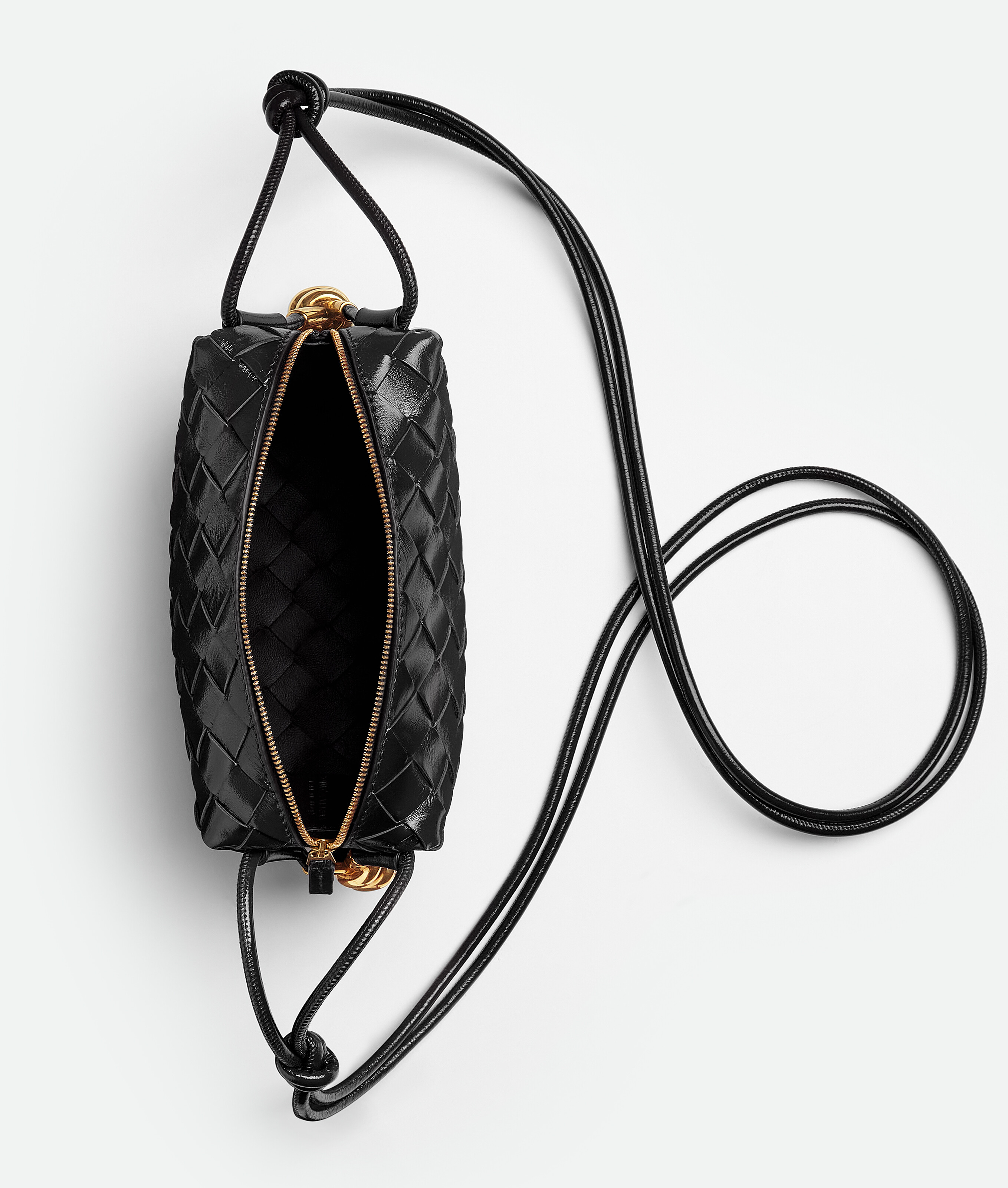 Bottega Veneta Loop Mini Leather Crossbody Bag In Black