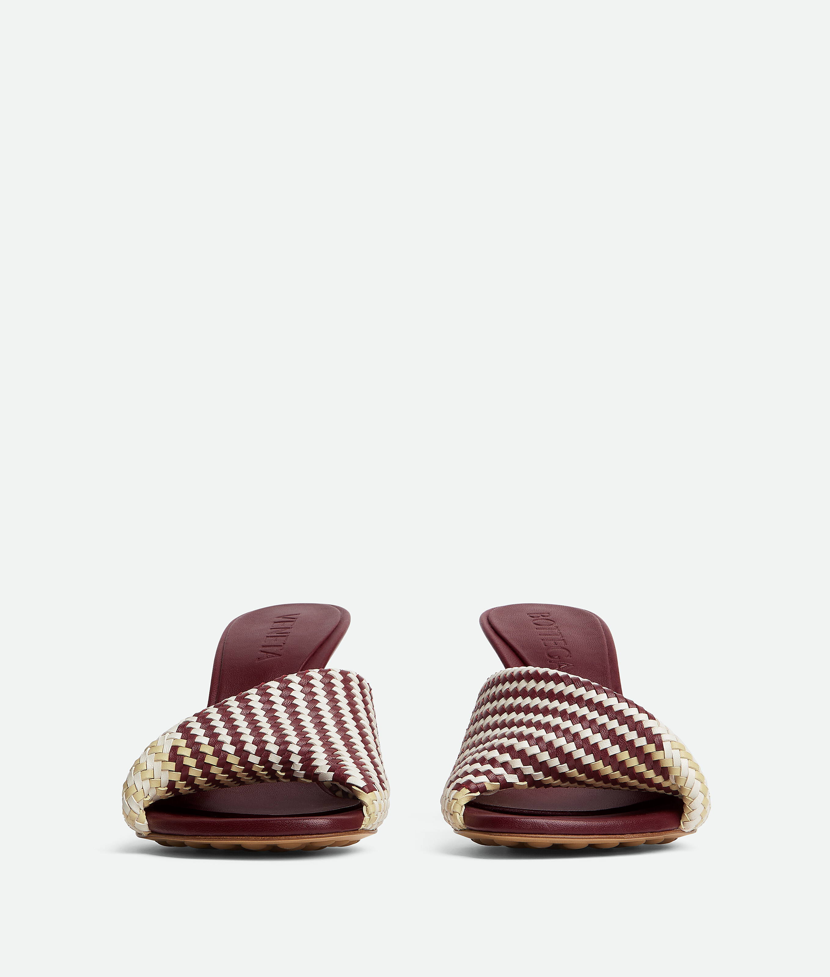 Bottega Veneta Leather Intrecciato Blink Mules 80 In Multi