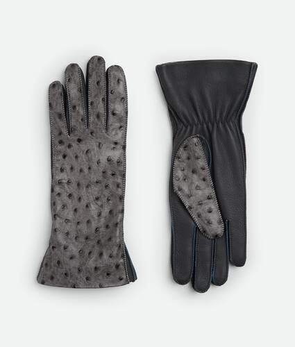 Display a large version of the product image 1 - Ostrich-Effect Leather Gloves
