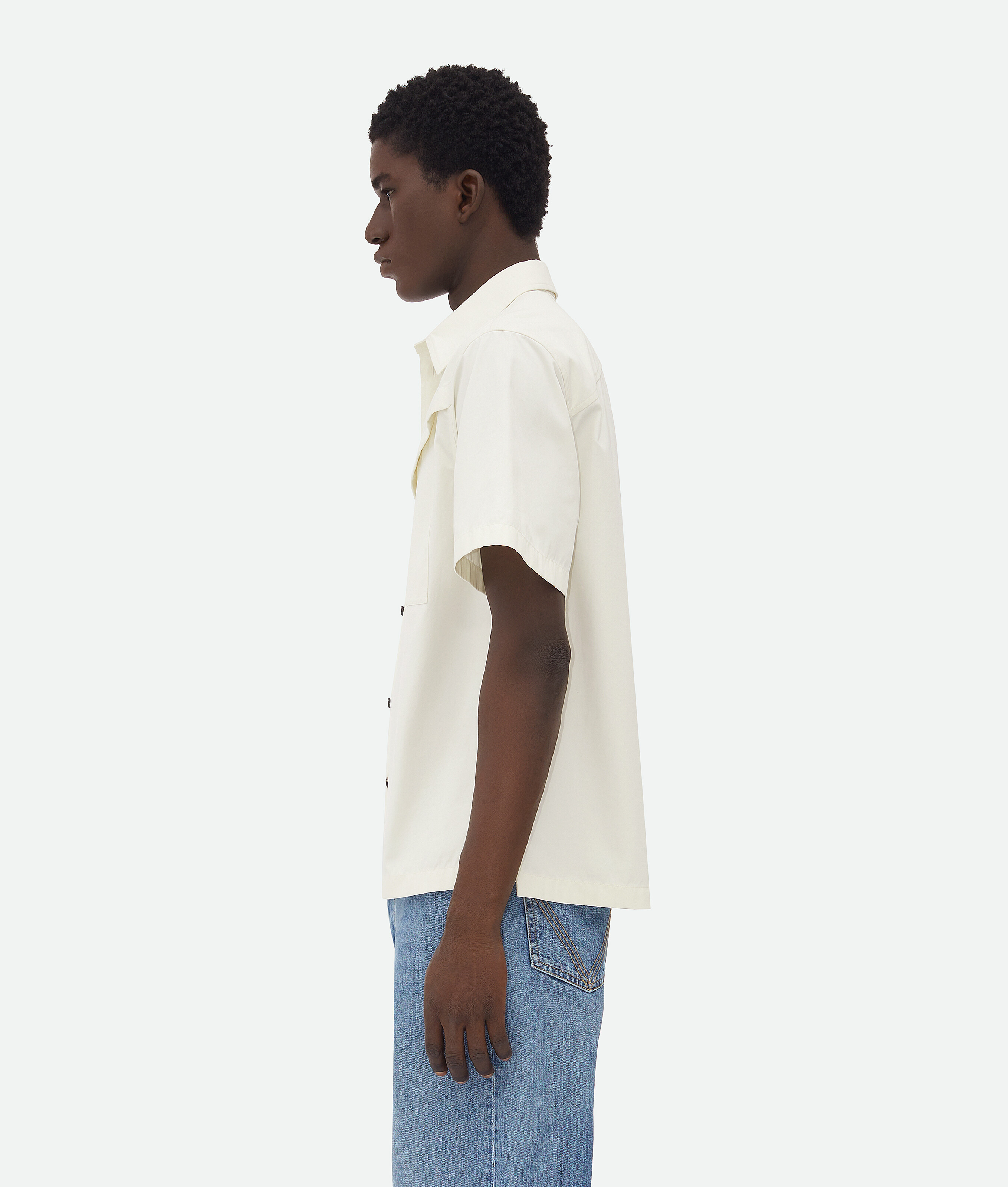 Bottega Veneta Light Cotton Twill Shirt In Frosting