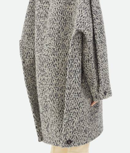 Wool Boucle Chevron Coat