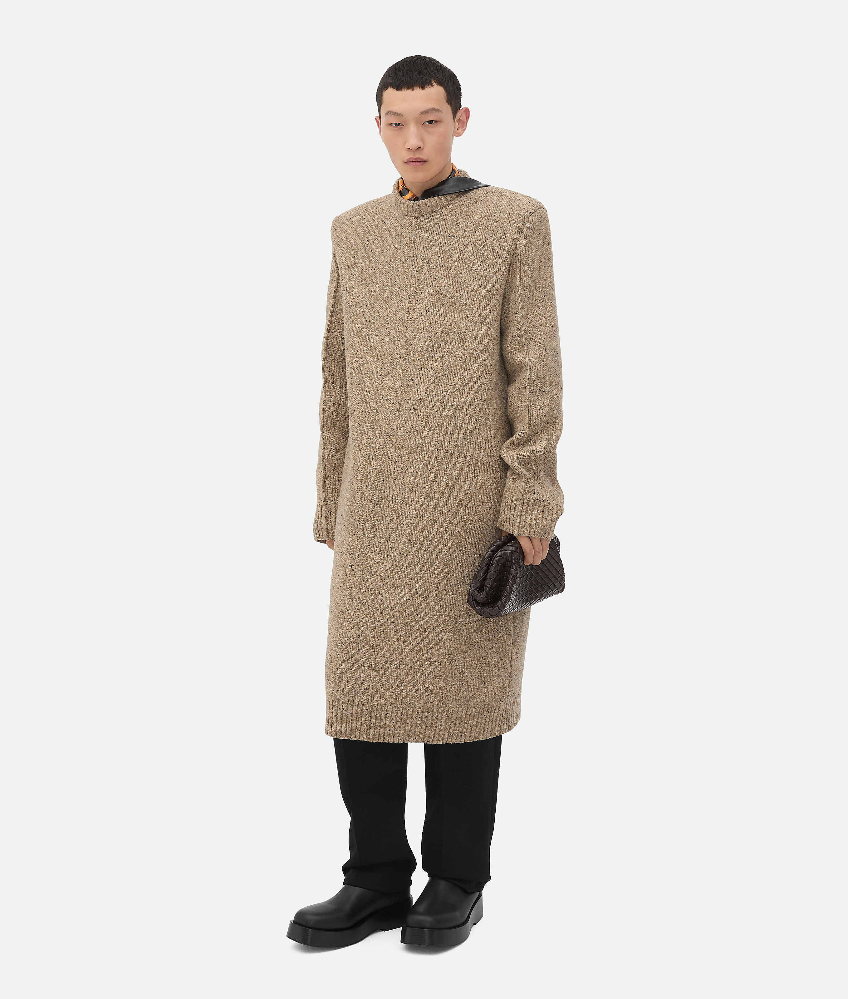 Men's Wool Tailored Dress in Desert melange