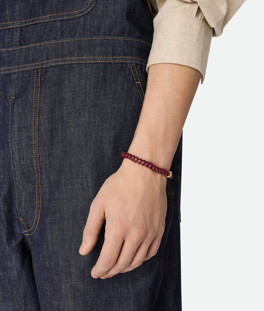 ダークアップルキャンディノット レザー ブレスレット| Bottega