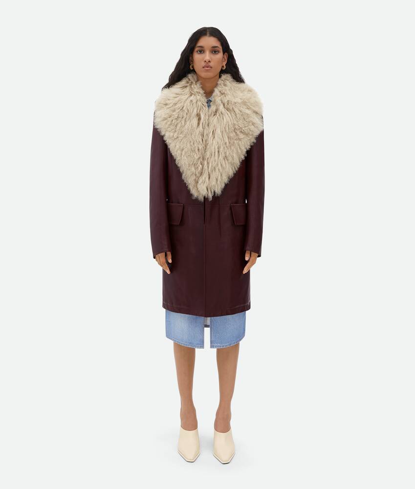 Display a large version of the product image 1 - Shearling Collar Leather Coat