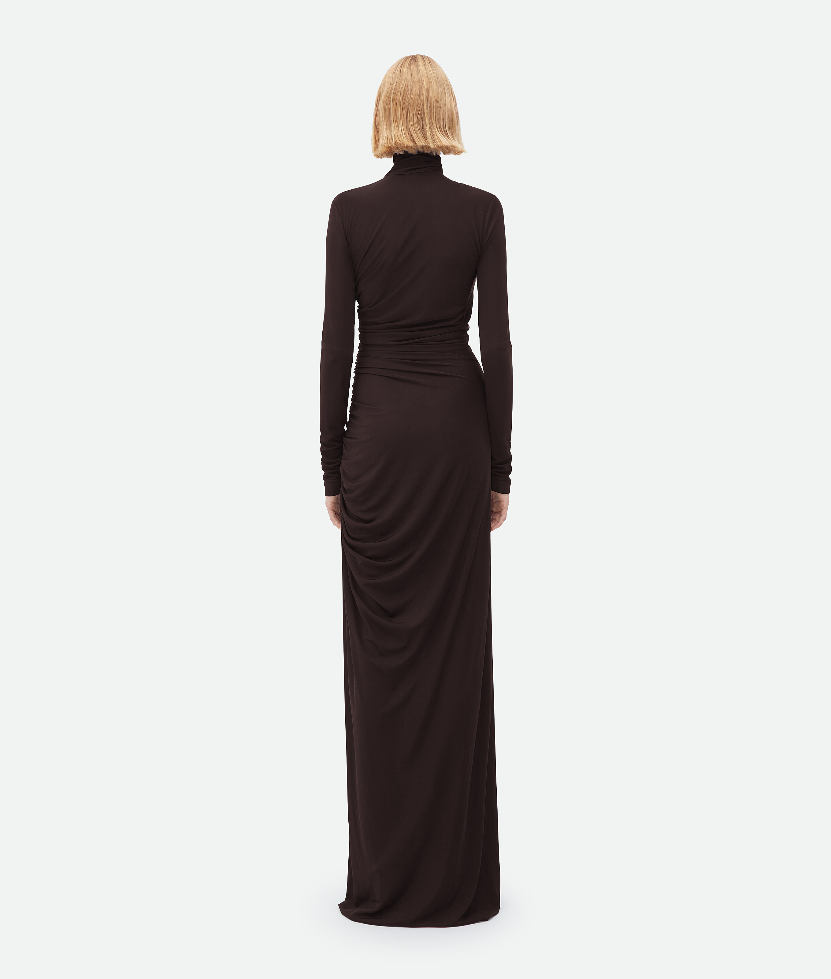 Shop Bottega Veneta Viscose Jersey Dress With Knot In Brown